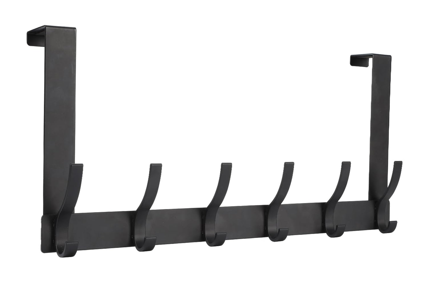Over The Door Hooks, Door Hanger Hooks for Hanging, Over The Doors Towel Racks for Bathroom with 12 Coat Hook, Coat Rack Dorm Essentials Bathroom Accessories(1 Pack, Black)