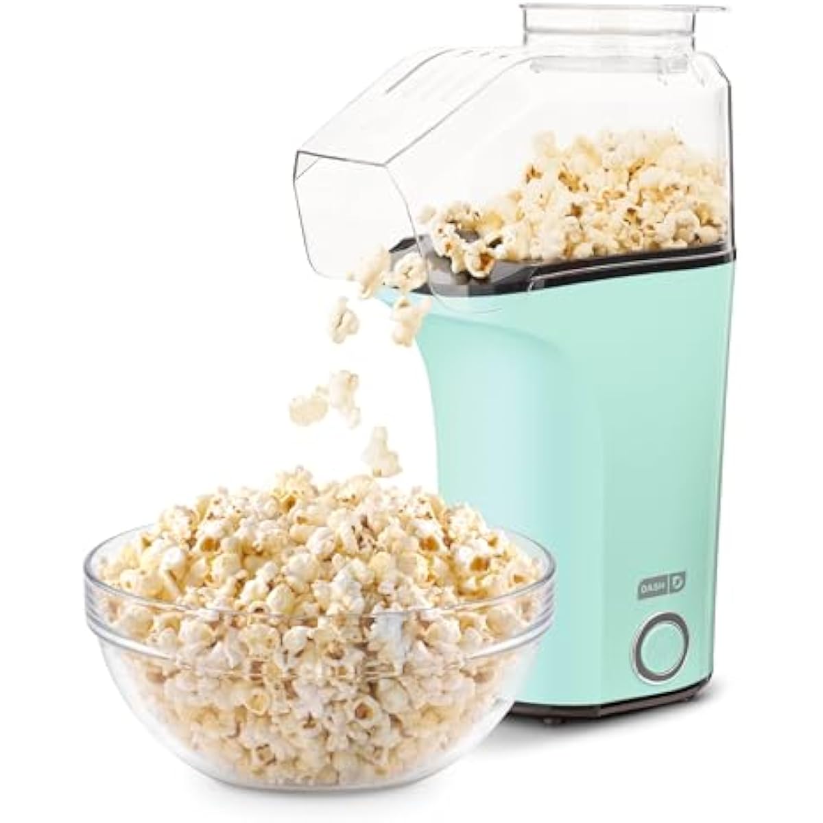 DASH Fresh Pop Popcorn Maker - Oil-Free, Air Popcorn Popper - With Measuring Cup & Recipe Guide - Perfect for Movie Nights - 16 Cups, Aqua