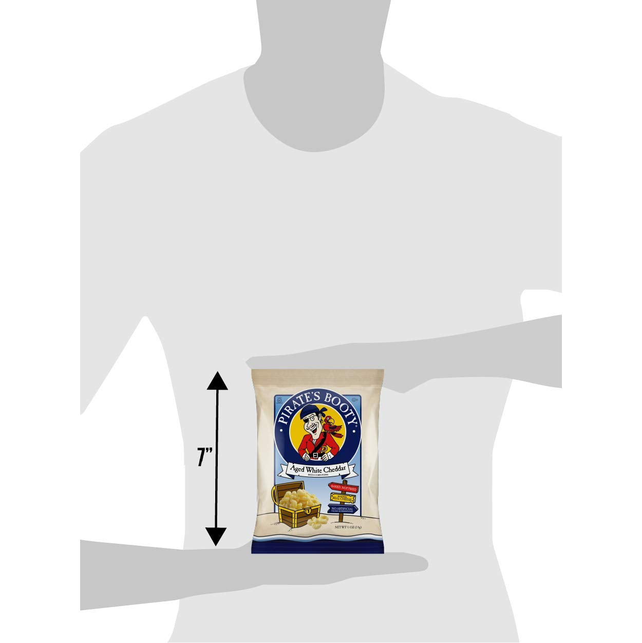 Pirate's Booty Aged White Cheddar Cheese Puffs, Gluten-Free, Kids Snacks, 0.5oz, 24ct, Baked, No Artificial Colors