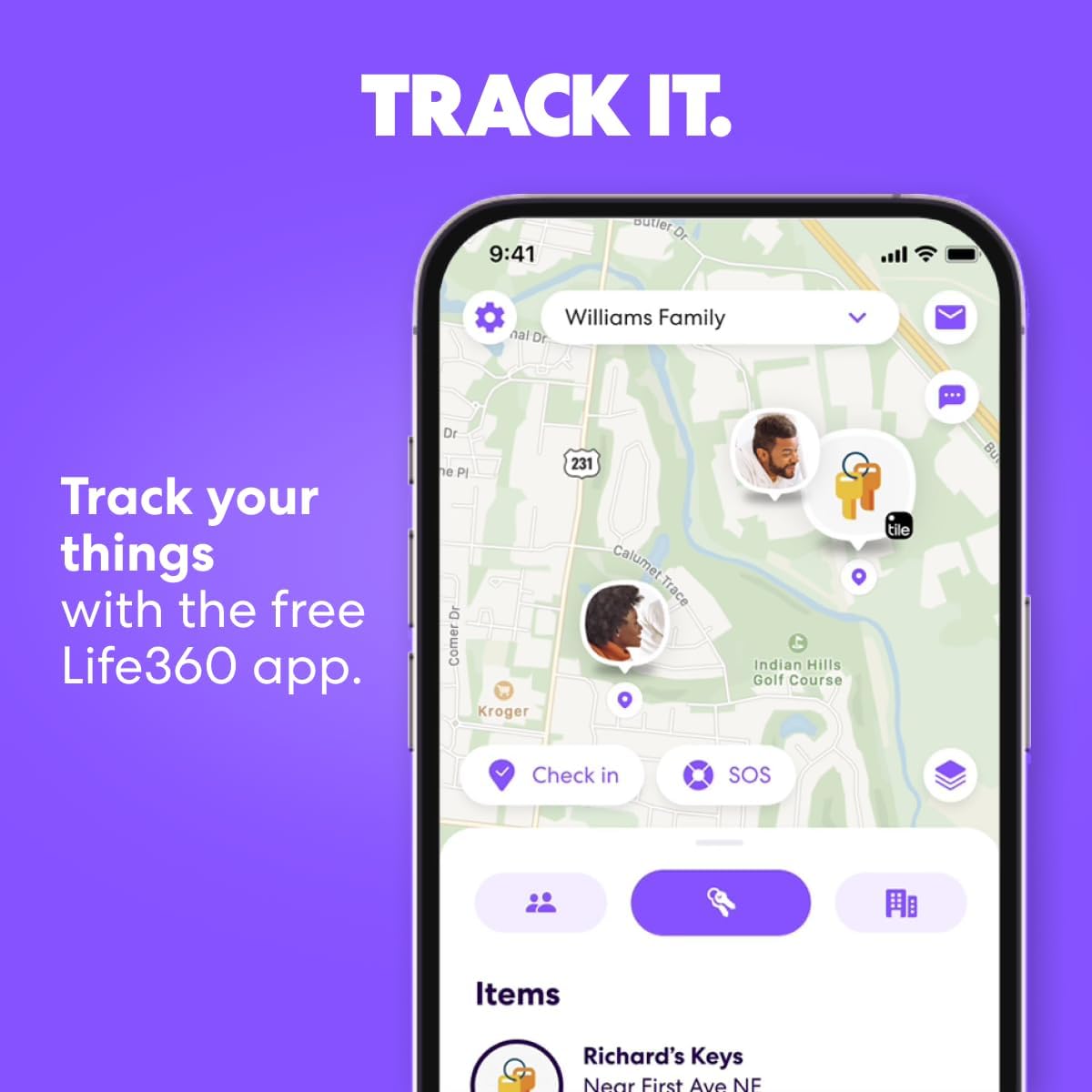 Tile by Life360 Mate Bluetooth Tracker, Keys Finder and Item Locator for Keys, Bags and More. Phone Finder. Both iOS and Android Compatible. 1-Pack (Black)