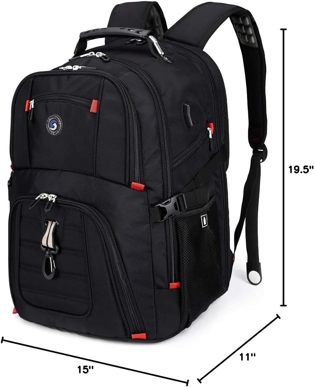 SHRRADOO Extra Large 50L Travel Laptop Backpack with USB Charging Port, College High School Backpack Airline Approved Business Work Bag Fits 17 Inch Computer for Men Women