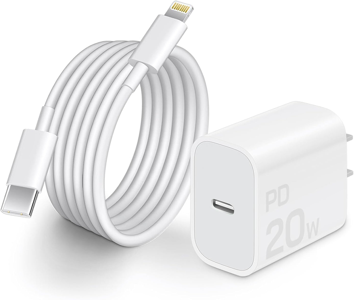 Fast Charger i Phone, 20W USB C Block with 6Ft Cable Compatible with IP 14/14 Pro/14 Plus/14 Pro Max/13/13 Mini/13 Pro/13 Pro Max/12/11/X & More