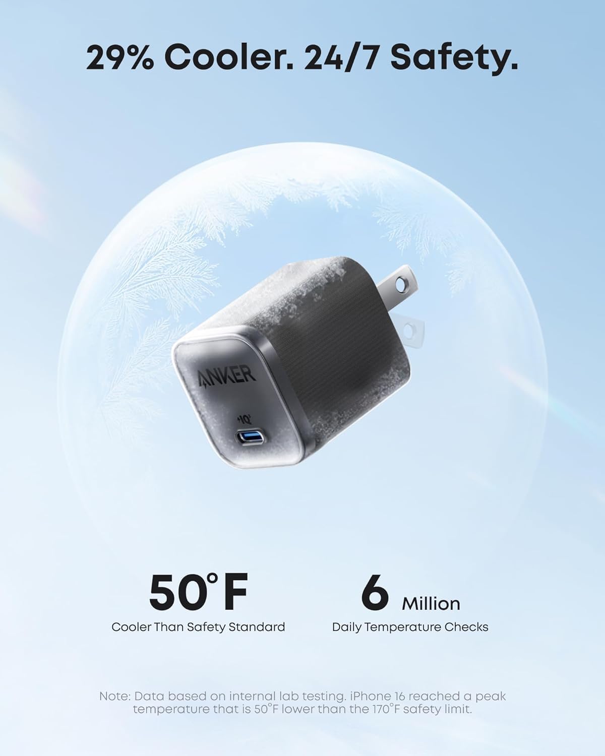 Anker Nano 45W Type C Charger Fast Charging, Compact and Foldable Plug USB C Charger Block for iPhone 17/16 Series, MacBook, Pixel 9, iPad, Samsung Galaxy S25 Ultra / S24 Series (6 ft Cable Included)