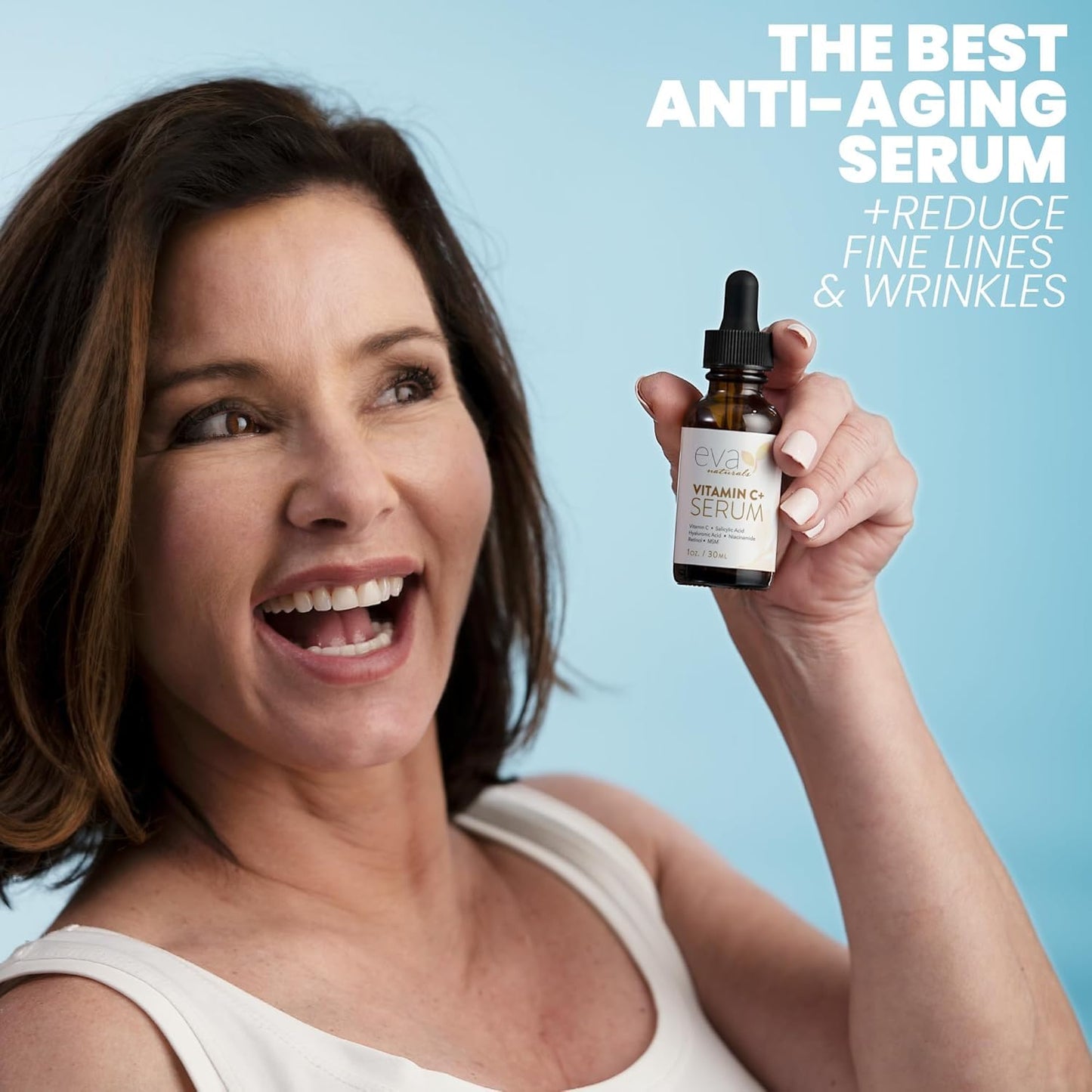 Eva Naturals Vitamin C Serum for Face – Anti Aging Dark Spot Remover with Retinol, Hyaluronic Acid, Niacinamide & Salicylic Acid – Face Serum for Women for Clear, Smooth, Radiant Skin
