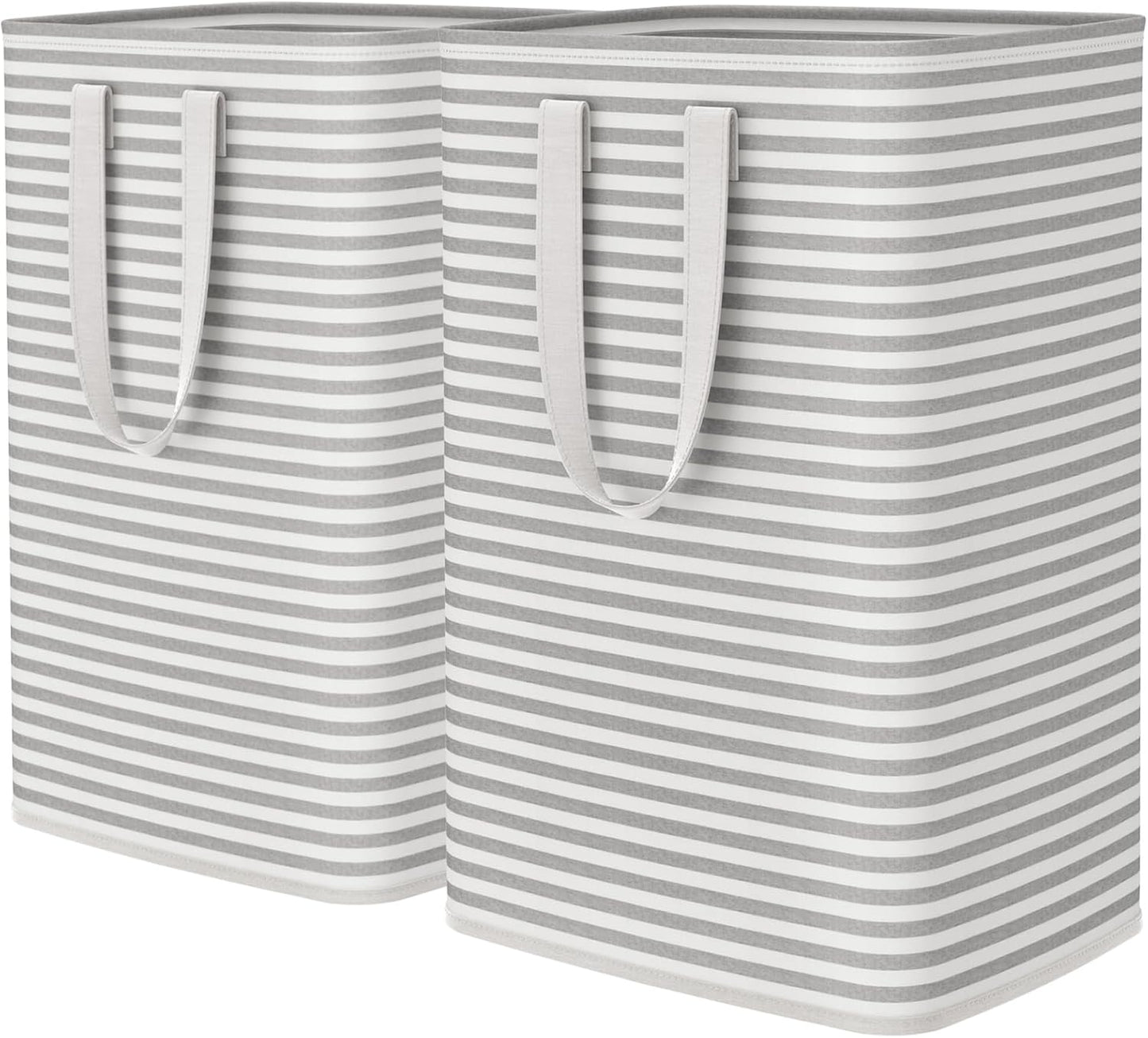 Lifewit 2 Pack Laundry Hamper Large Collapsible Laundry Baskets, Freestanding Waterproof Clothes Hamper with Easy Carry Handles in Laundry Room Bedroom Bathroom College Dorm for Adults, Grey, 2 x 80L