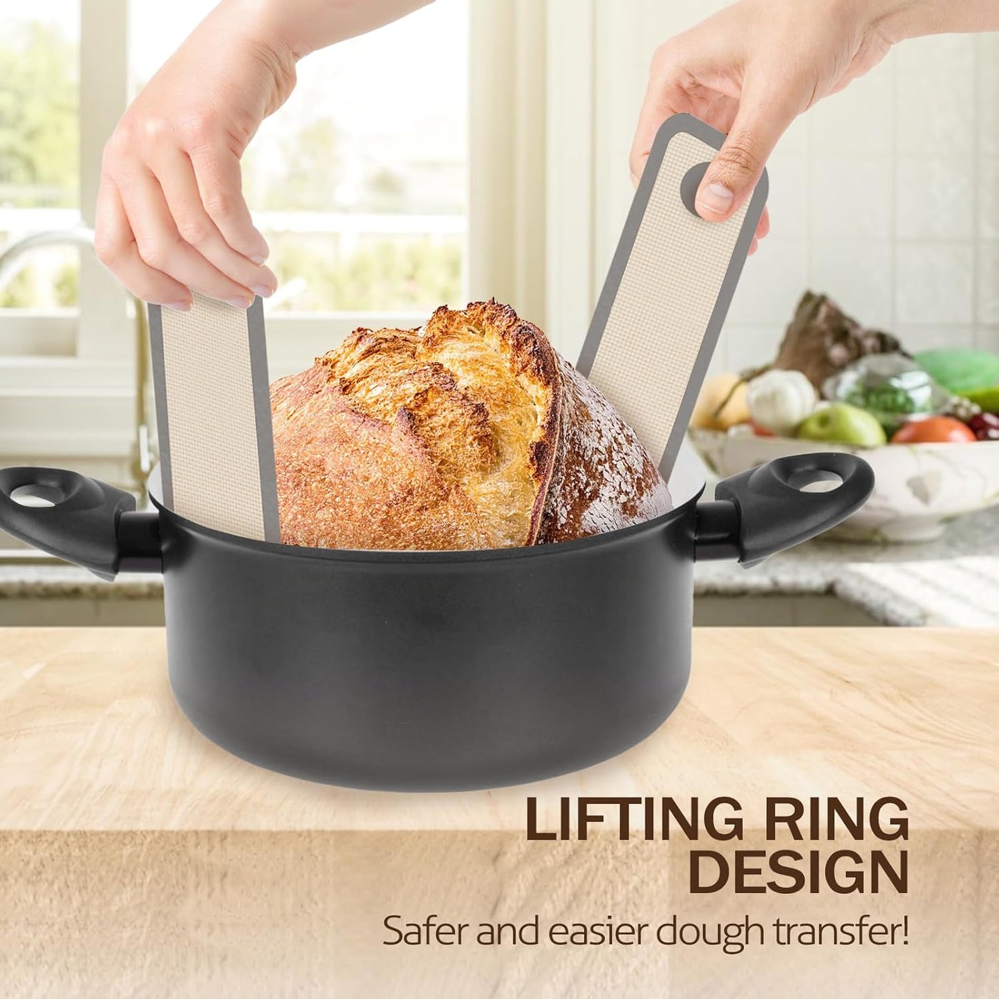 Koolstuffs Silicone Bread Sling for Dutch Oven, 2 PCS Non-Stick & Easy Clean Reusable Sourdough Mat, Sourdough Bread Baking Supplies, Tools & Accessories