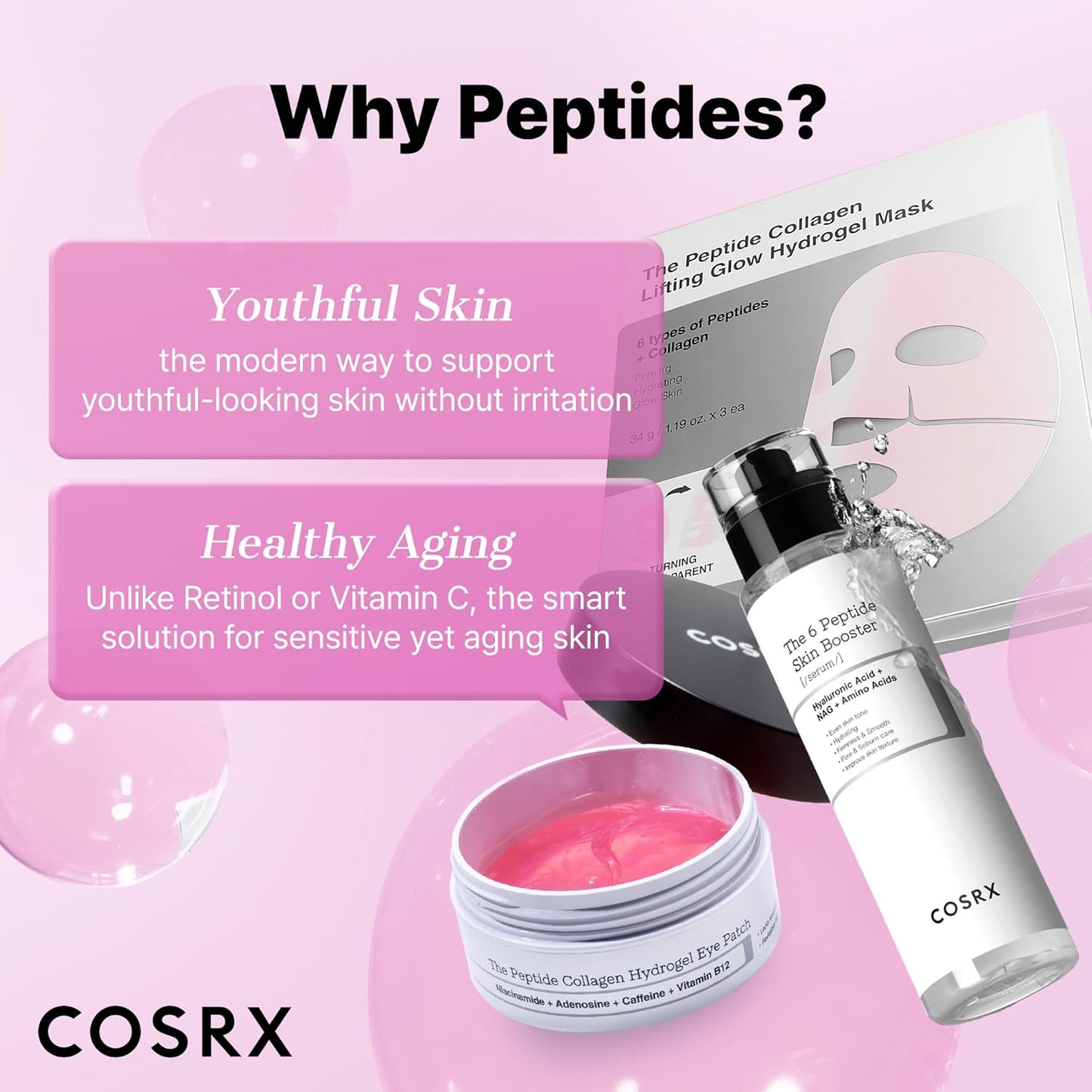 COSRX 6X Peptide Collagen Booster Toner Serum with Copper Peptides, Niacinamide & Hyaluronic Acid Skin Renewal Boosting Facial Essence for All Skin Types, Korean Skin Care, 150mL/5.07 Fl.Oz