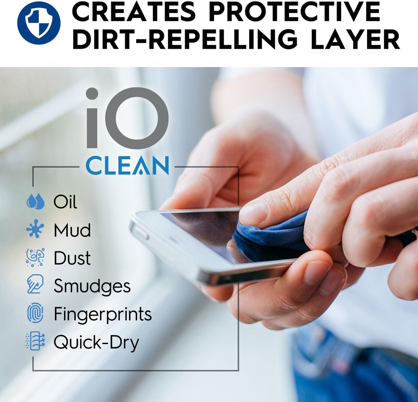 Screen Cleaner Spray (16oz - 473ml) – Best Large Cleaning Kit for LCD LED OLED TV, Smartphone, iPad, Laptop, Touchscreen, Computer Monitor, Electronic Devices, Microfiber Cloth Wipes and 2 Nozzles