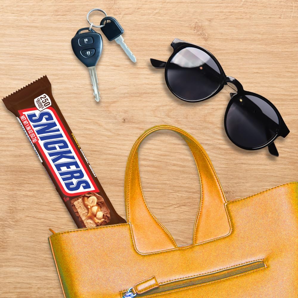 snickers full size bulk milk chocolate candy bars, 1.86 oz bar, 48 count box