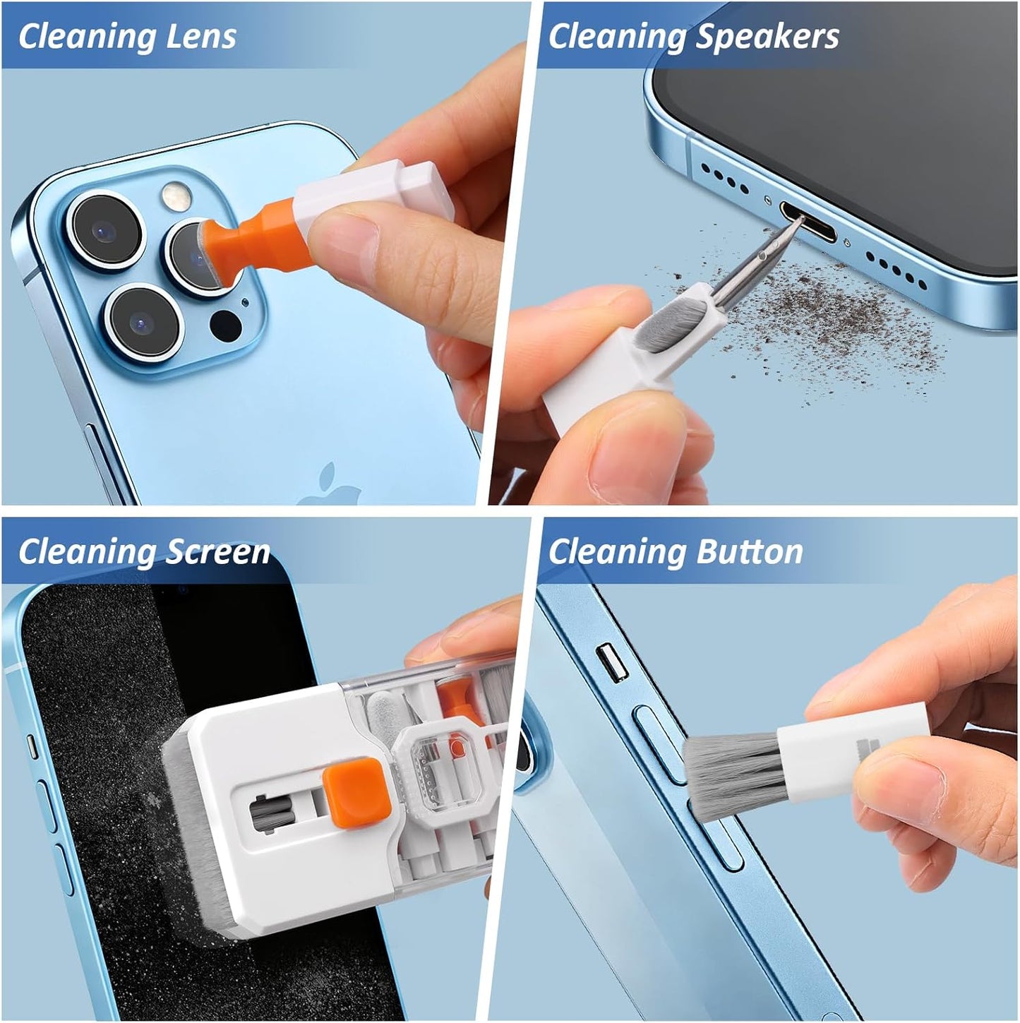 Keyboard Cleaning Kit Laptop Cleaner, 10-in-1 Computer Screen Cleaning Brush Tool, Multi-Function PC Electronic Cleaner Kit Spray for iPad iPhone Pro, Earbuds, Camera Monitor, All-in-one with Patent