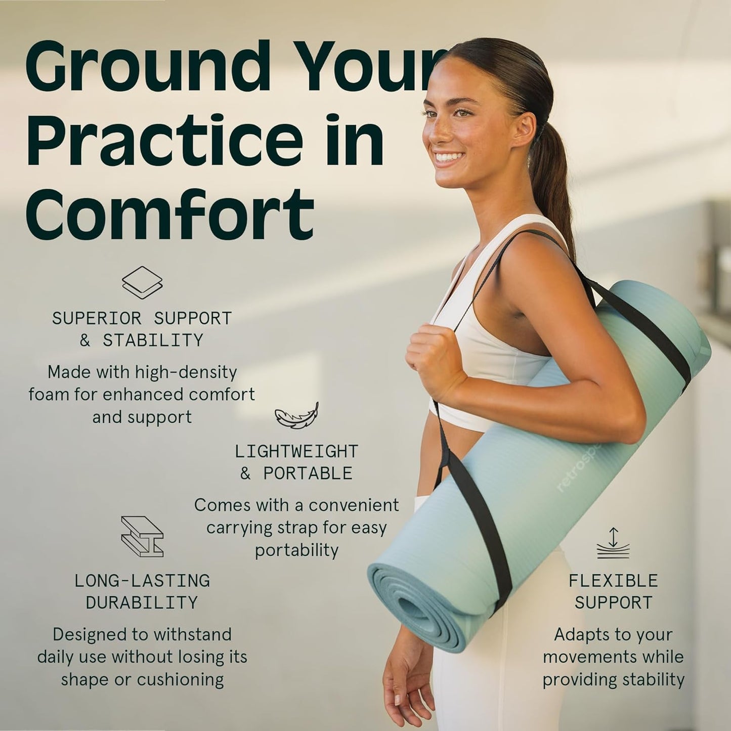 Retrospec Solana 1 inch Yoga Mat