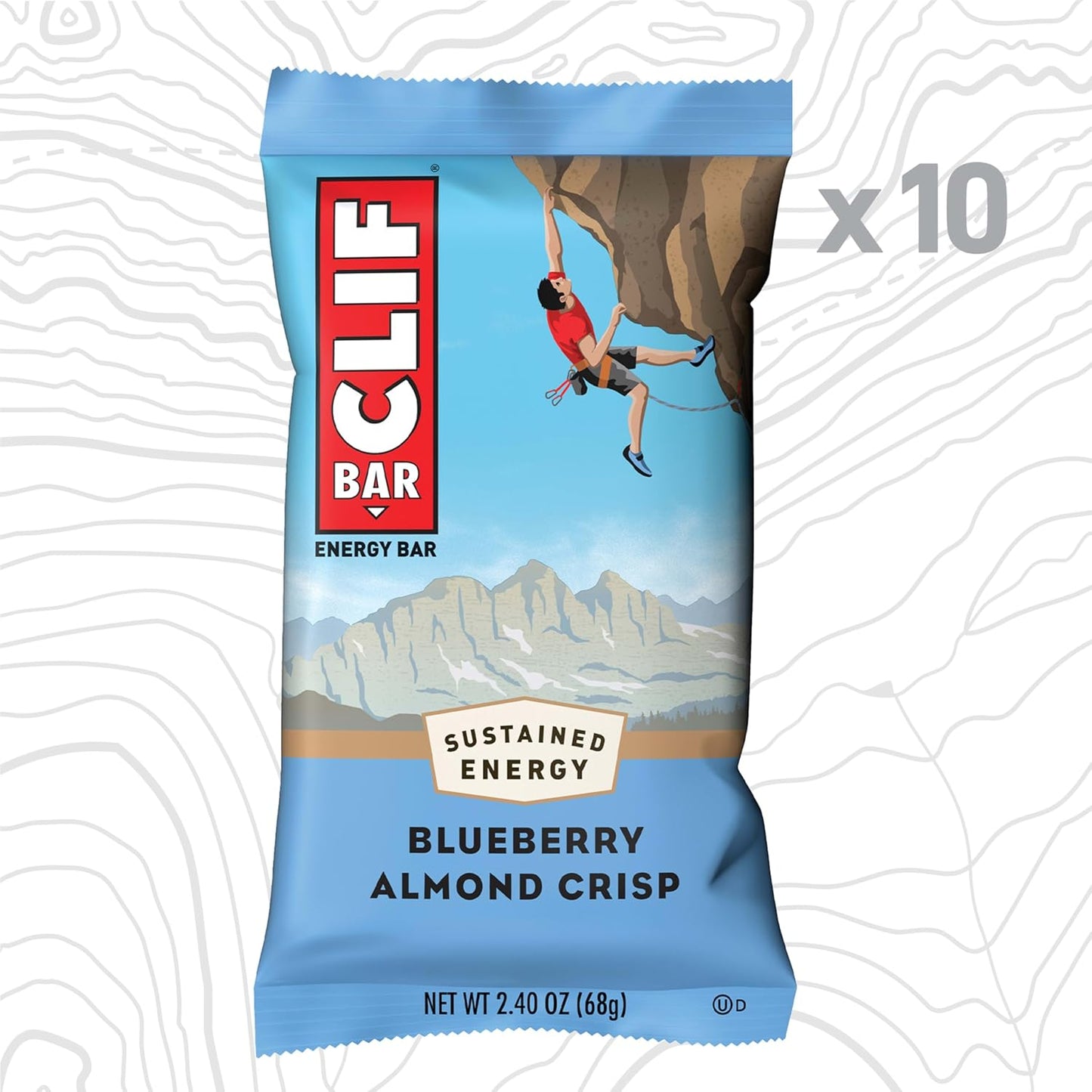 CLIF BAR Energy Protein Bars Blueberry Almond Crisp 10 pack Non-GMO Energy Bars with Organic Oats