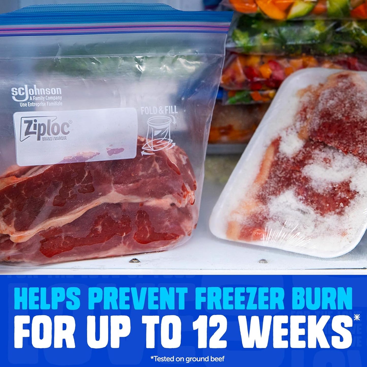 Ziploc Two Gallon Food Storage Freezer Bags, 30ct Total, Easy Open and Close, 10 Count, Pack of 3 (Packaging May Vary)
