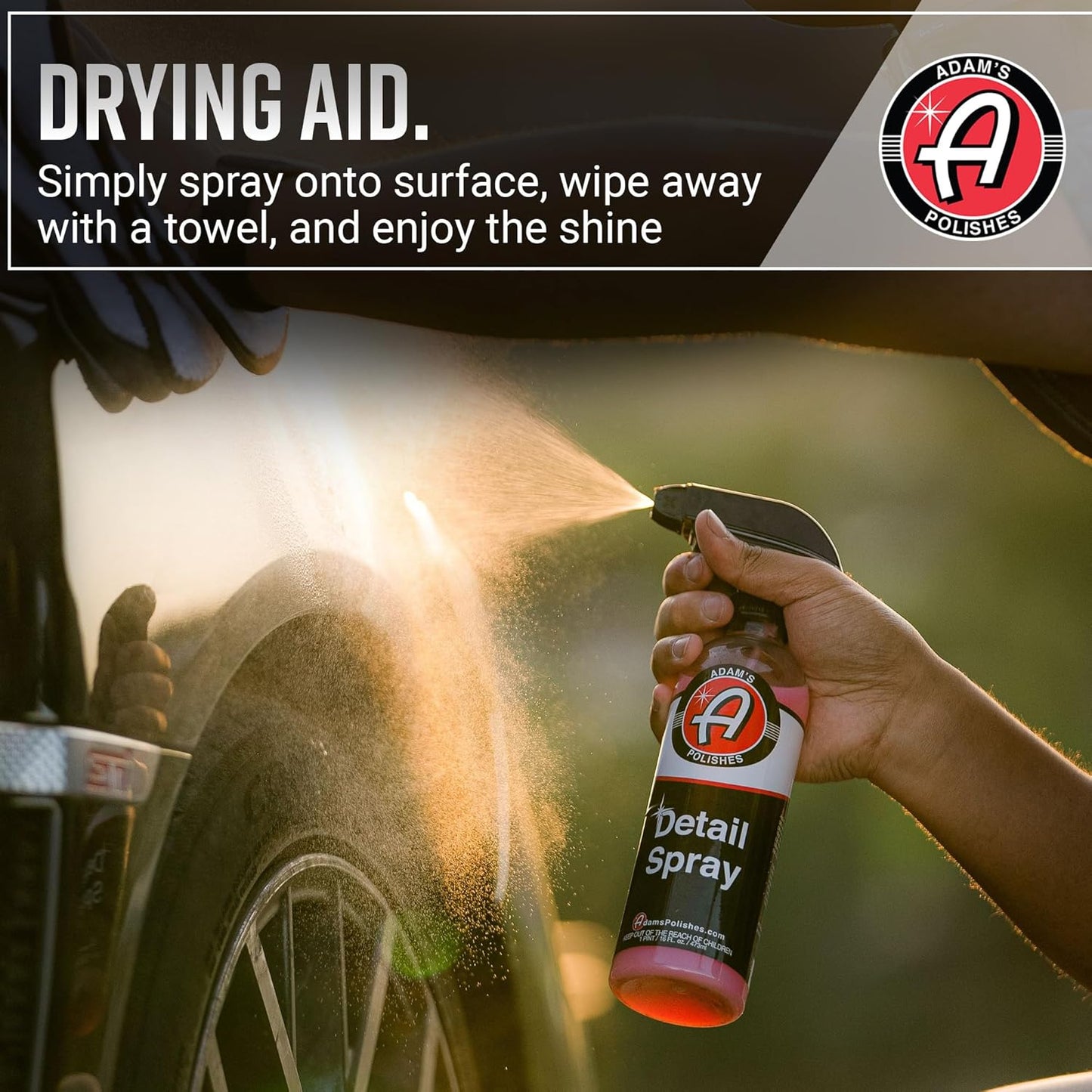 Adam's Detail Spray (16 fl. oz) - Quick Waterless Car Detailer | Polisher Clay Bar & Car Wax Booster | Adds Shine & Gloss Depth