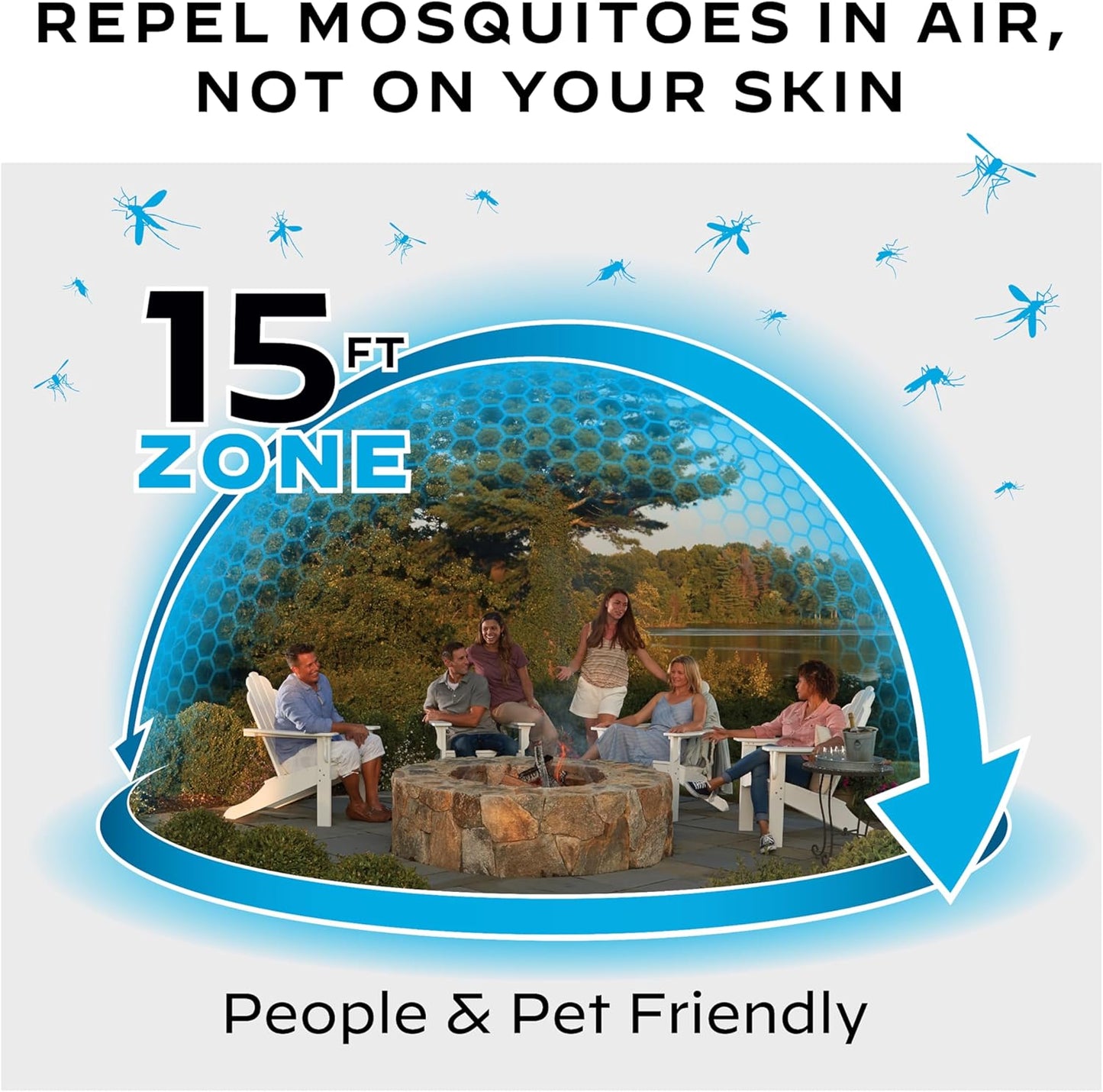Thermacell Mosquito Repeller Patio Shield; Includes 12-Hour Refill; 15 Foot Zone of Protection; Highly Effective Mosquito Repellent for Patio; Bug Spray Alternative; Scent Free