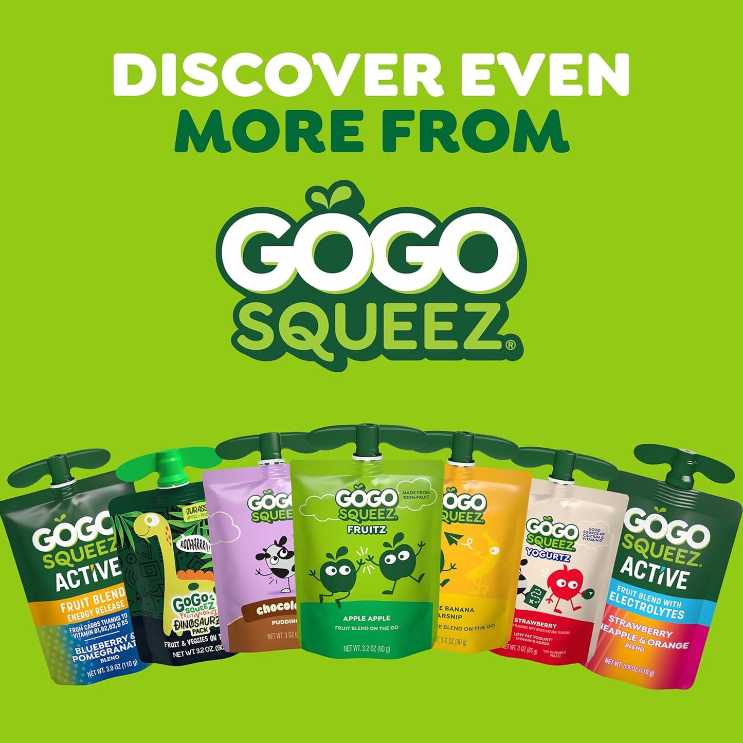 gogo squeeZ fruit on the go, apple apple, 3.2 oz, unsweetened, gluten free, nut free, recloseable, bpa free, pack of 20