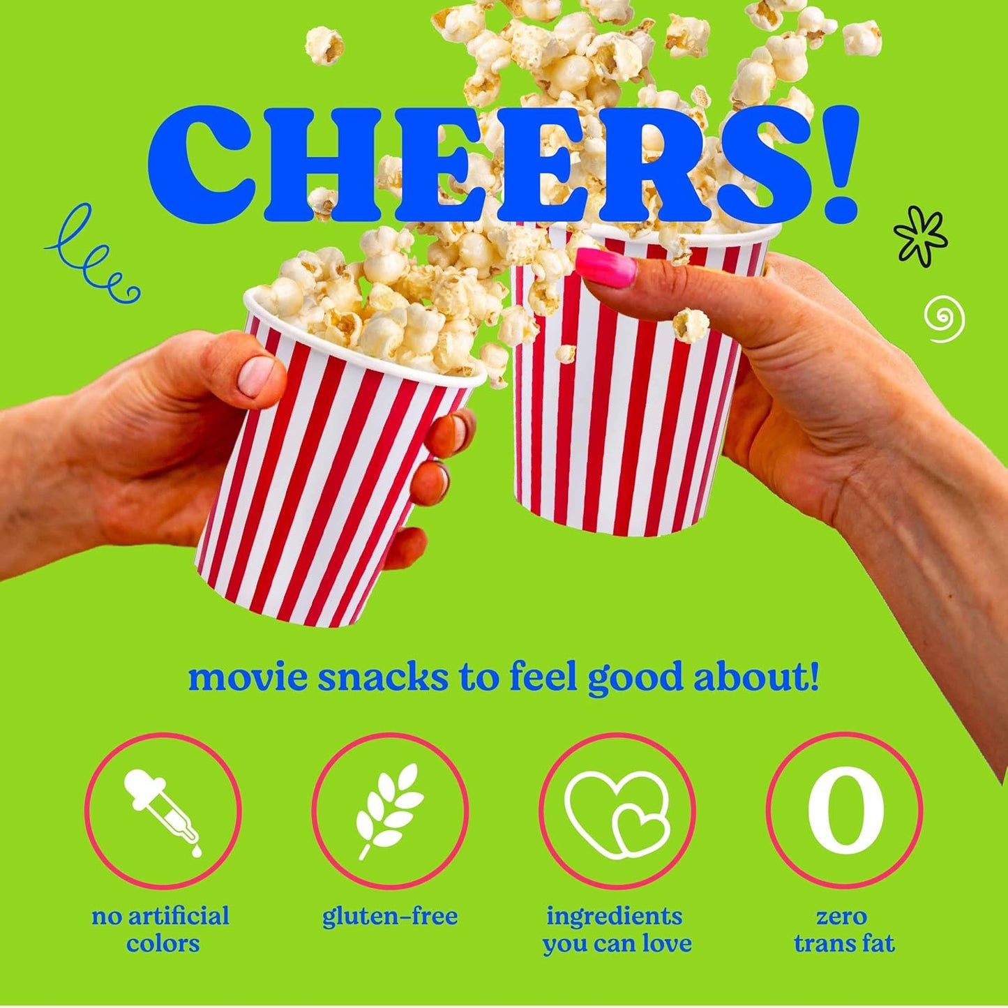 Pop n' Dulge popcorn movie night gift set with 5 gourmet kernels and 5 seasoning packs - 16 piece non-GMO kosher snacks