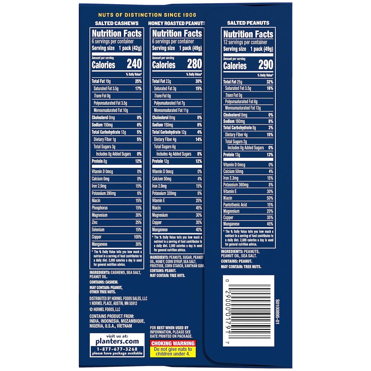 planters variety pack, 36-count, mixed nuts, kosher, individually wrapped, on-the-go snacks