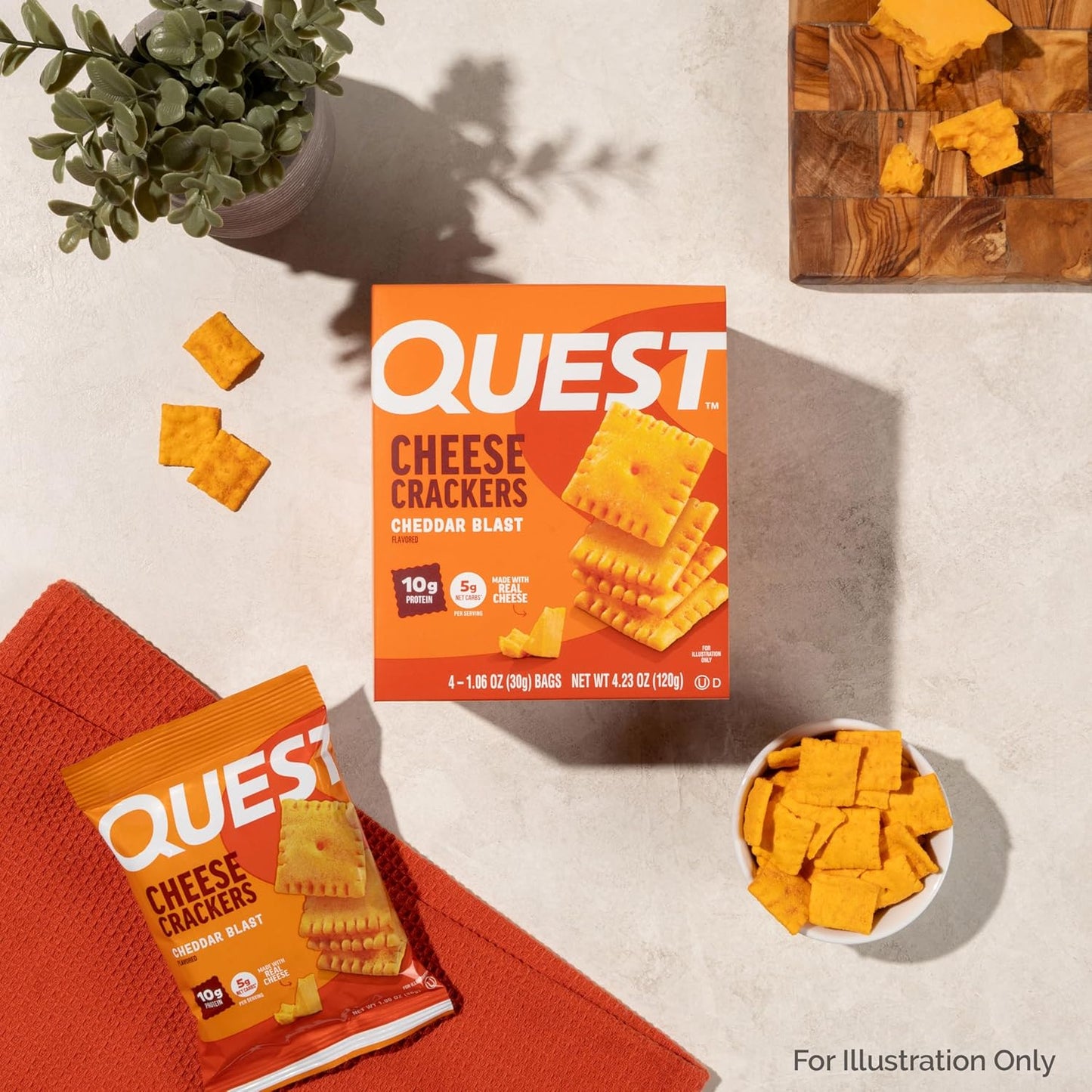quest nutrition cheddar blast cheese crackers high protein snack 10g protein 5g net carbs 12 packs