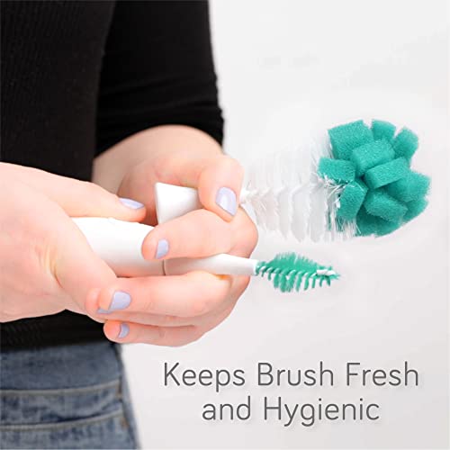 Nanobebe Baby Bottle Cleaner Replacement Heads - for E-Brush Electric Rechargeable Bottle Cleaning Brush and Flexy Brush in Gift Sets, for Baby Accessories, Pacifiers, and Sippy Cups - 4pk, Grey