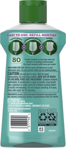 Cascade Platinum Dishwasher Rinse Aid, 8.45 fl oz