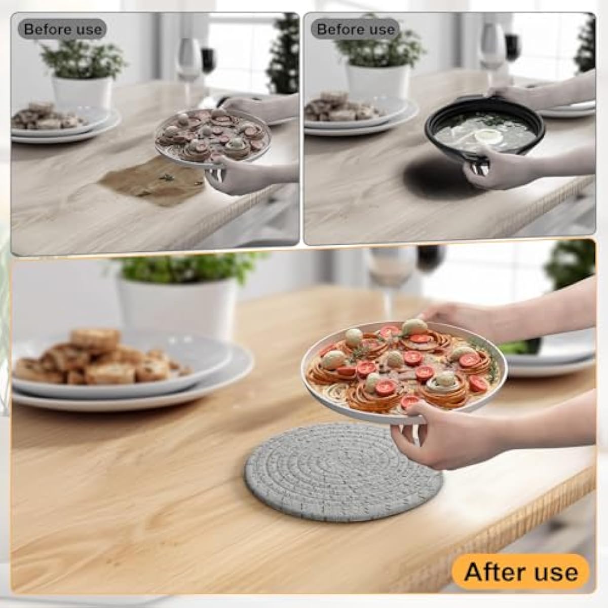 7" Trivets for Hot Dishes, 6 Pack Hot Pads for Kitchen Counter & Dining Table, Heat Resistant | Scratches | Stains Cotton Trivets for Hot Pots and Pans