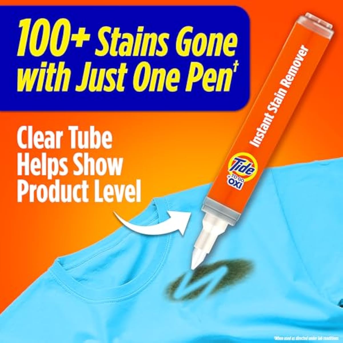 Tide Stain Remover for Clothes, To Go Pen, Instant Spot Remover for Clothes, Travel & Pocket Size, 1 Count