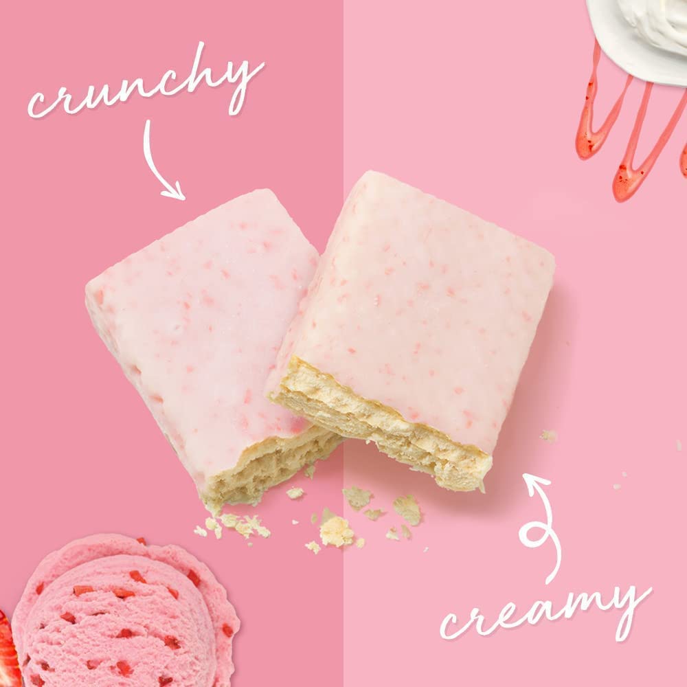 power crunch whey protein bars strawberry cream 1.4 oz 12 count high protein snacks