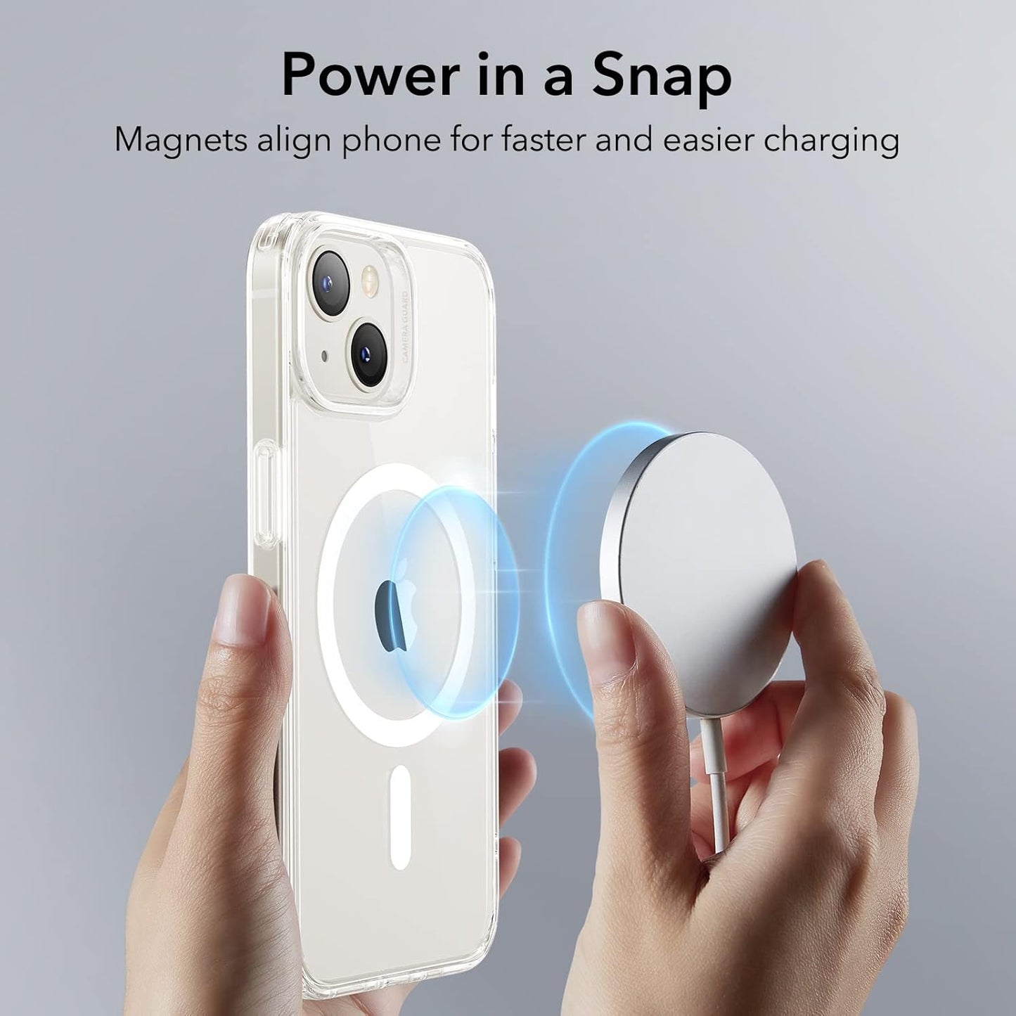 ESR for iPhone 14/iPhone 13 Case, Compatible with MagSafe, Classic Hybrid Magnetic Mobile Phone Case iPhone 14/13 Case, Military Standard, Drop Protection, Clear