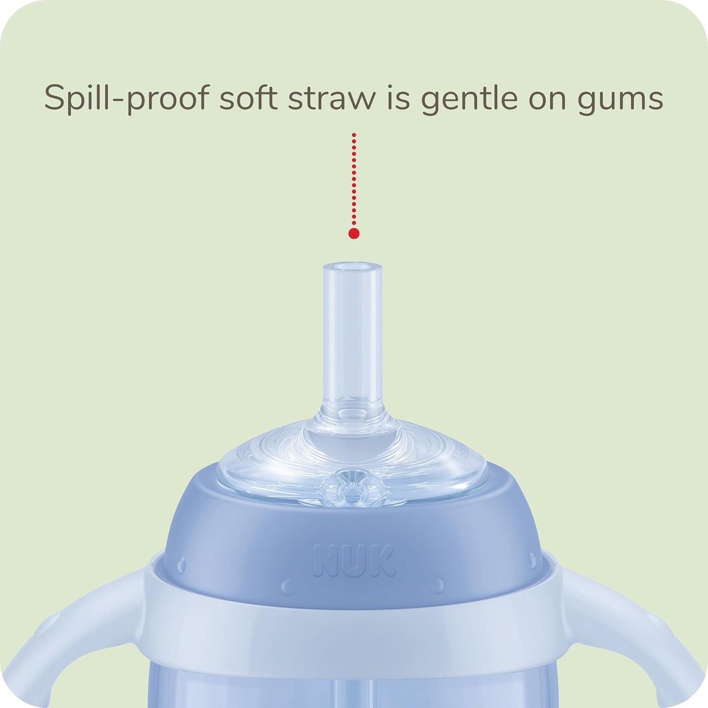 NUK Learner Straw Cup 10oz - Toddler Cup with Soft Straw for Easy Drinking Suitable for Ages 8 Months and Up