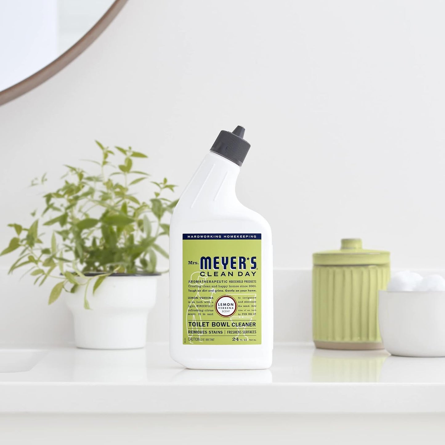 MRS. MEYER'S CLEAN DAY Liquid Toilet Bowl Cleaner, Stain Removing, Lemon Verbena, 24 oz