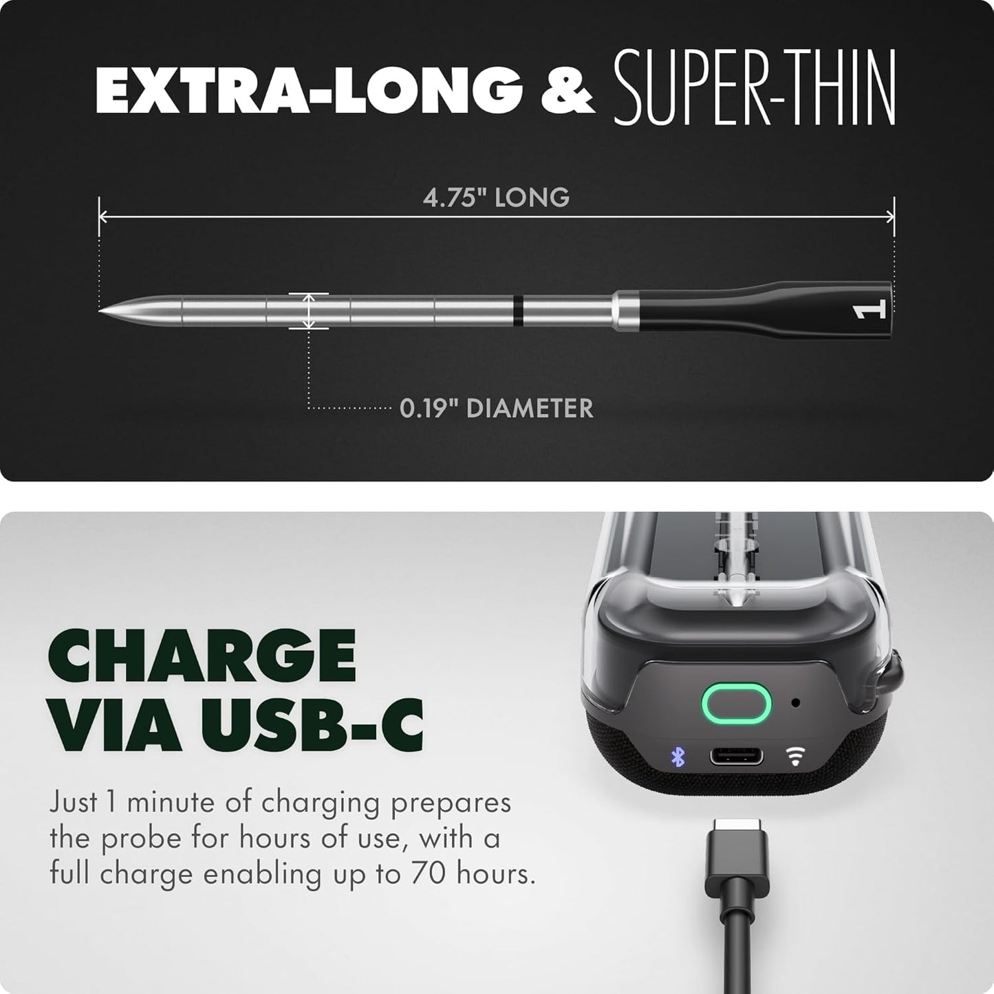CHEF iQ Sense [2025 Model] | Smart Wireless Meat Thermometer | Ultra-Thin Probe | WiFi Unlimited Range | 1000°F Heat Safe | 5 Sensors | BBQ, Grill, Oven, Smoker, Air Fryer | Gen3
