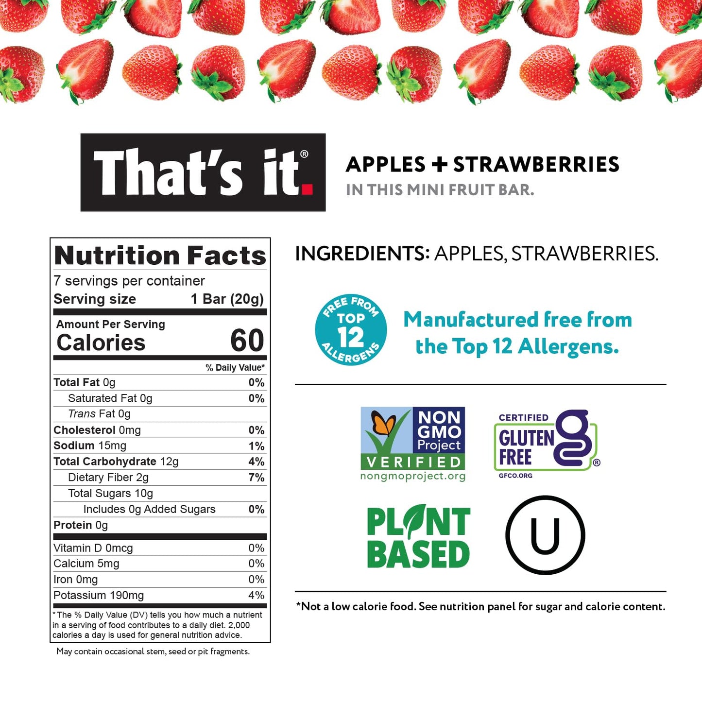 That's it. Mini Fruit Bars Variety 35 Pack, No Sugar Added, Plant-Based, Vegan & Gluten Free