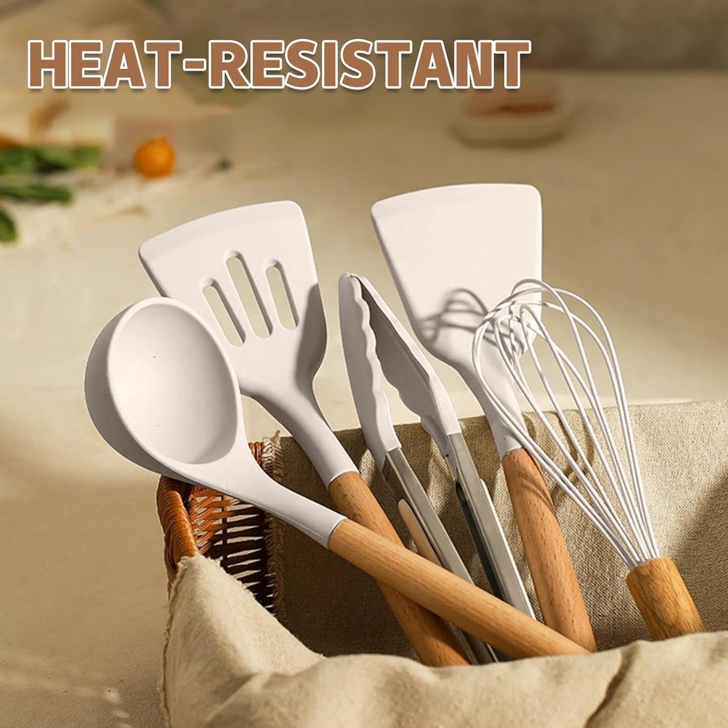 Umite Chef 33‑Piece Silicone Cooking Utensils Set with Holder