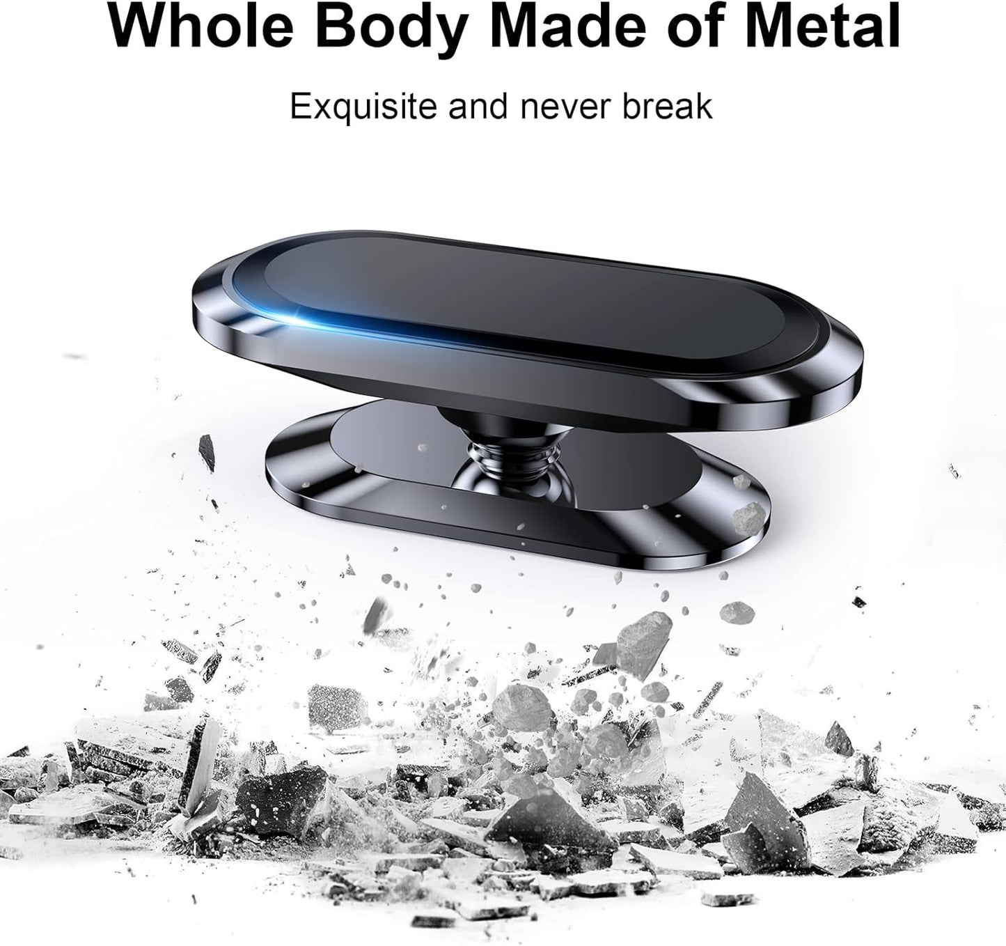 2-Pack Magnetic Phone Holder for Car Dash Strong Magnet Magnetic Car Phone Holder Mount 4 Plate Phone Holders for Your Car Phone Mount for Car Dashboard Cell Phone Car Mount for iPhone Samsung