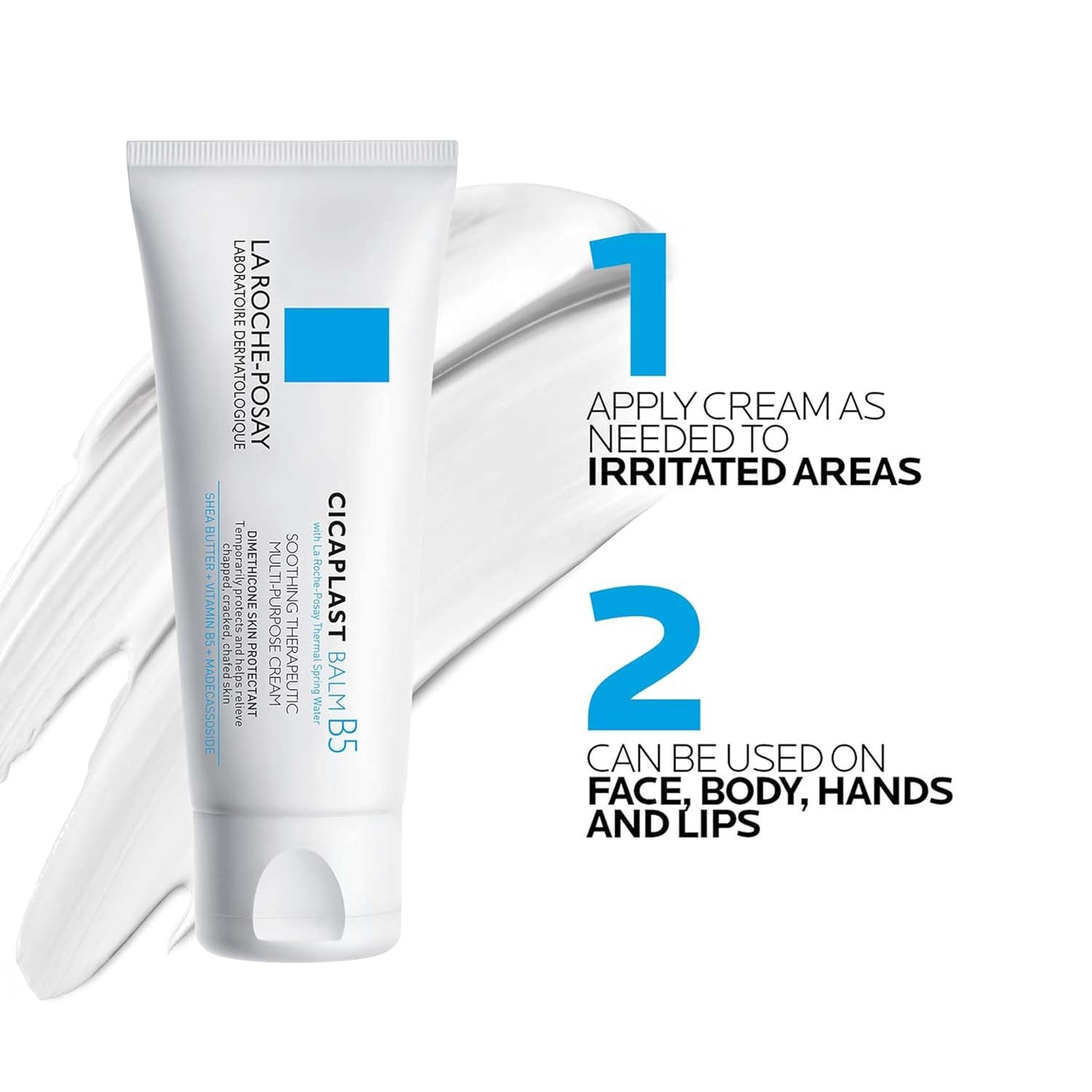 La Roche-Posay Cicaplast Balm B5, Healing Ointment and Soothing Therapeutic Multi Purpose Cream for Dry & Irritated Skin, Body and Hand Balm, Baby Safe, Fragrance Free