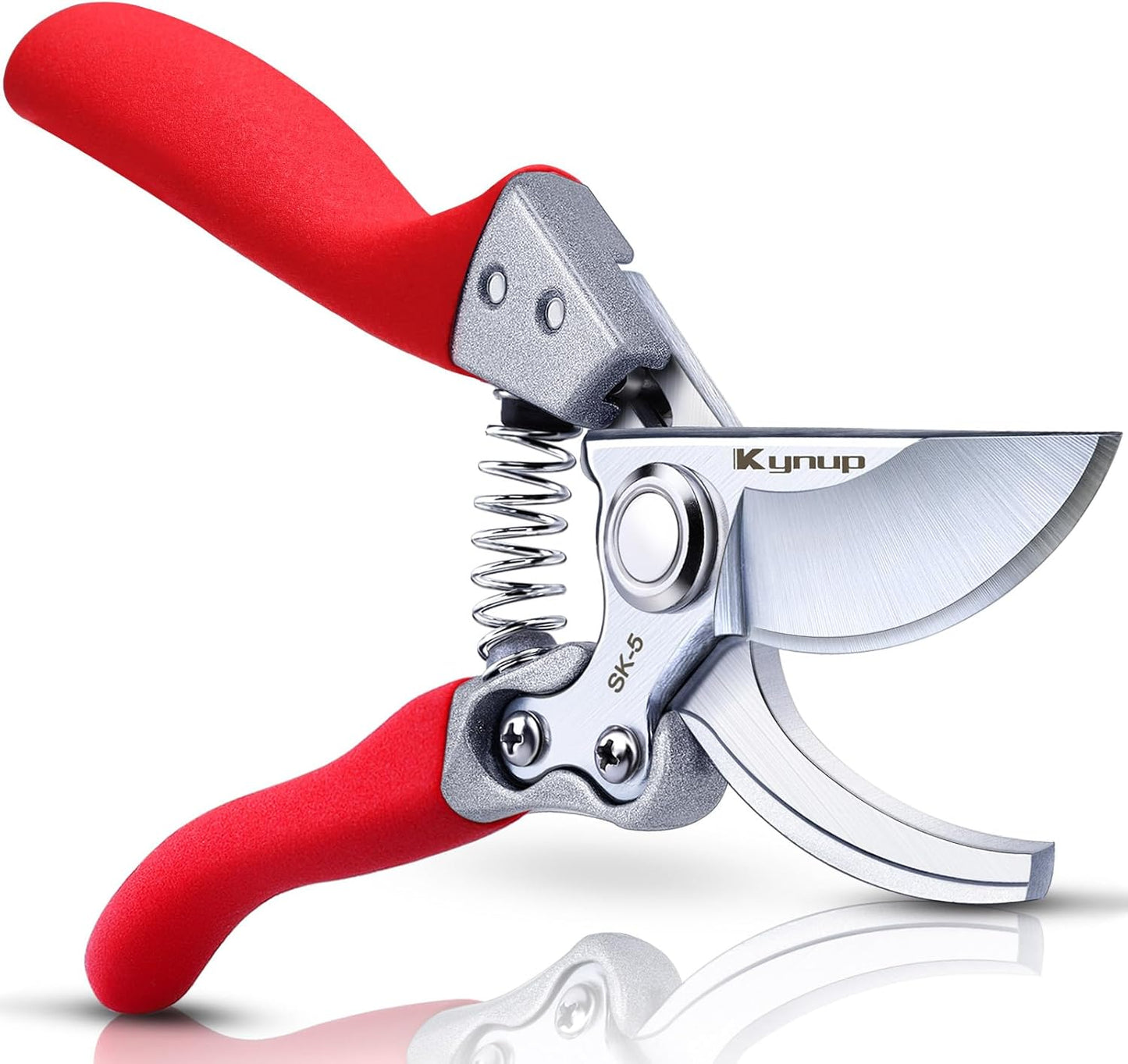 Kynup Pruning Shears, Gardening Scissors, Pruners for Gardening, Garden Grass Clippers Hand Hedge Shears, Heavy Duty Garden Tools(Red)