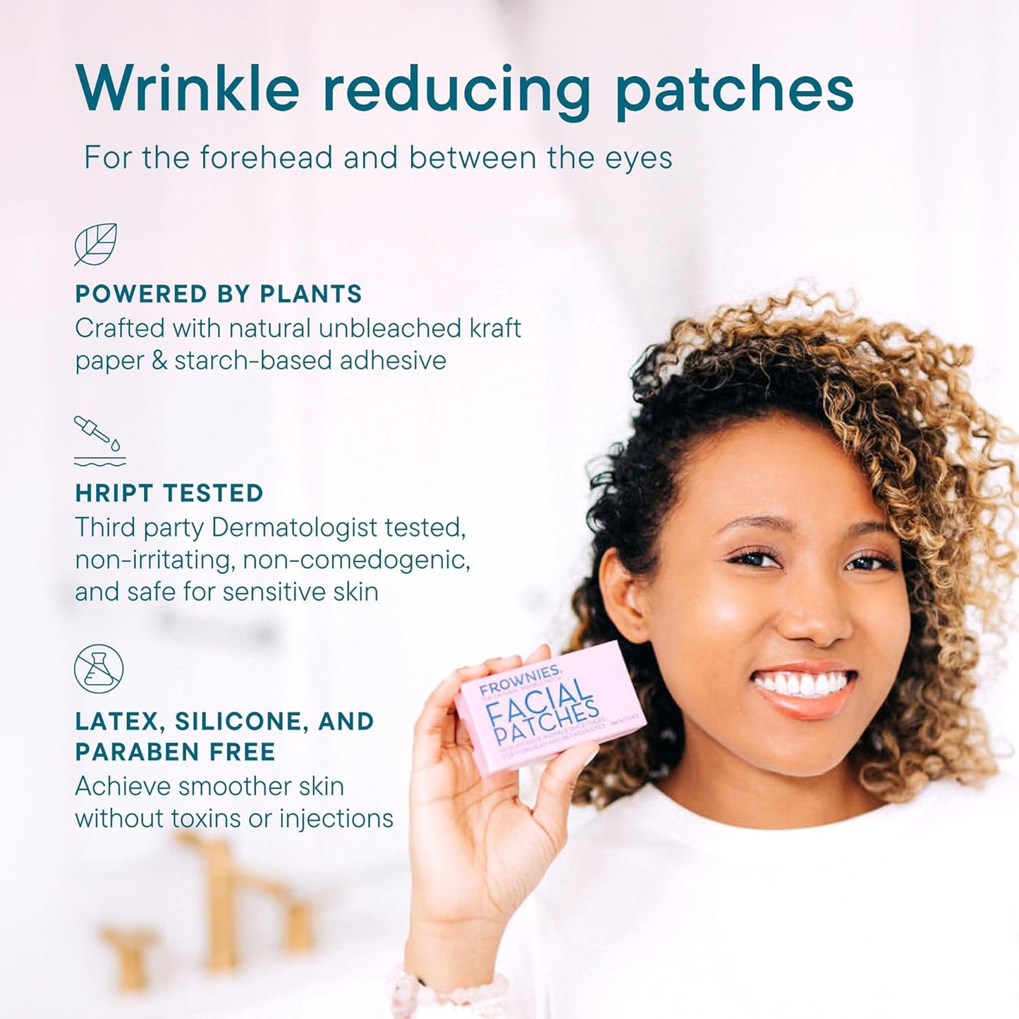 Frownies Forehead and Between the Eyes Wrinkle Patches - Hypoallergenic Facial Patches to Smooth & Soften Forehead Wrinkles & Eleven Lines - For Overnight Use, 144 Patches