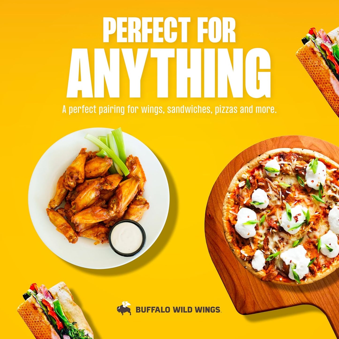 Buffalo Wild Wings Parmesan Garlic Sauce, 12 fl. oz., Perfect Dipping Sauce, Chicken Marinade, Chicken Parmesan Topping and Wing Seasoning, Made with Italian Herbs