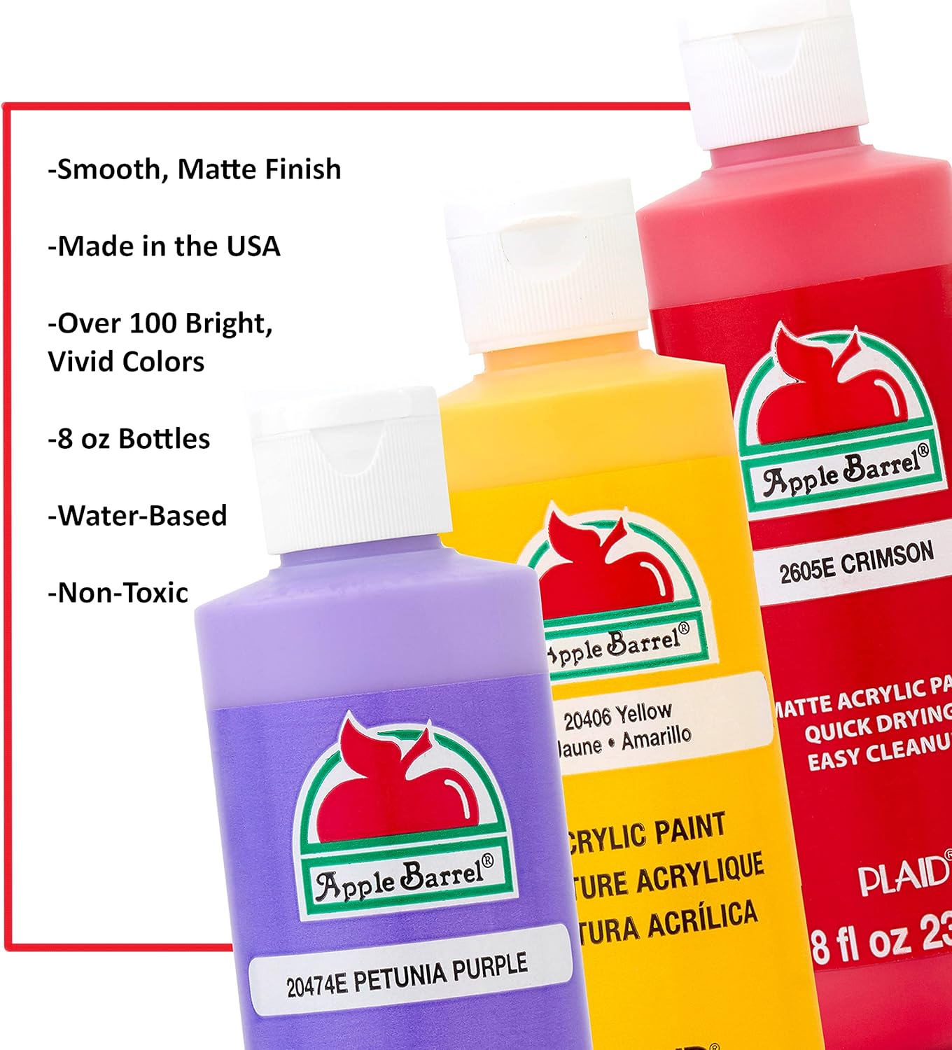 Apple Barrel Acrylic Paint in Assorted Colors (8 Ounce), 20403 White