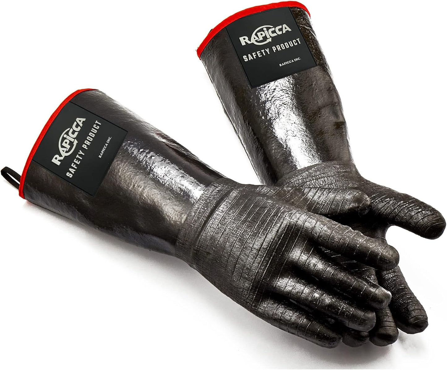 RAPICCA 932°F Heat Resistant BBQ Grill Gloves: Oil Resistant Waterproof for Smoking Grilling Cooking Barbecue Deep Frying Turkey Rotisserie Handling Hot Greasy Meat | Great Stocking Stuffers for Men
