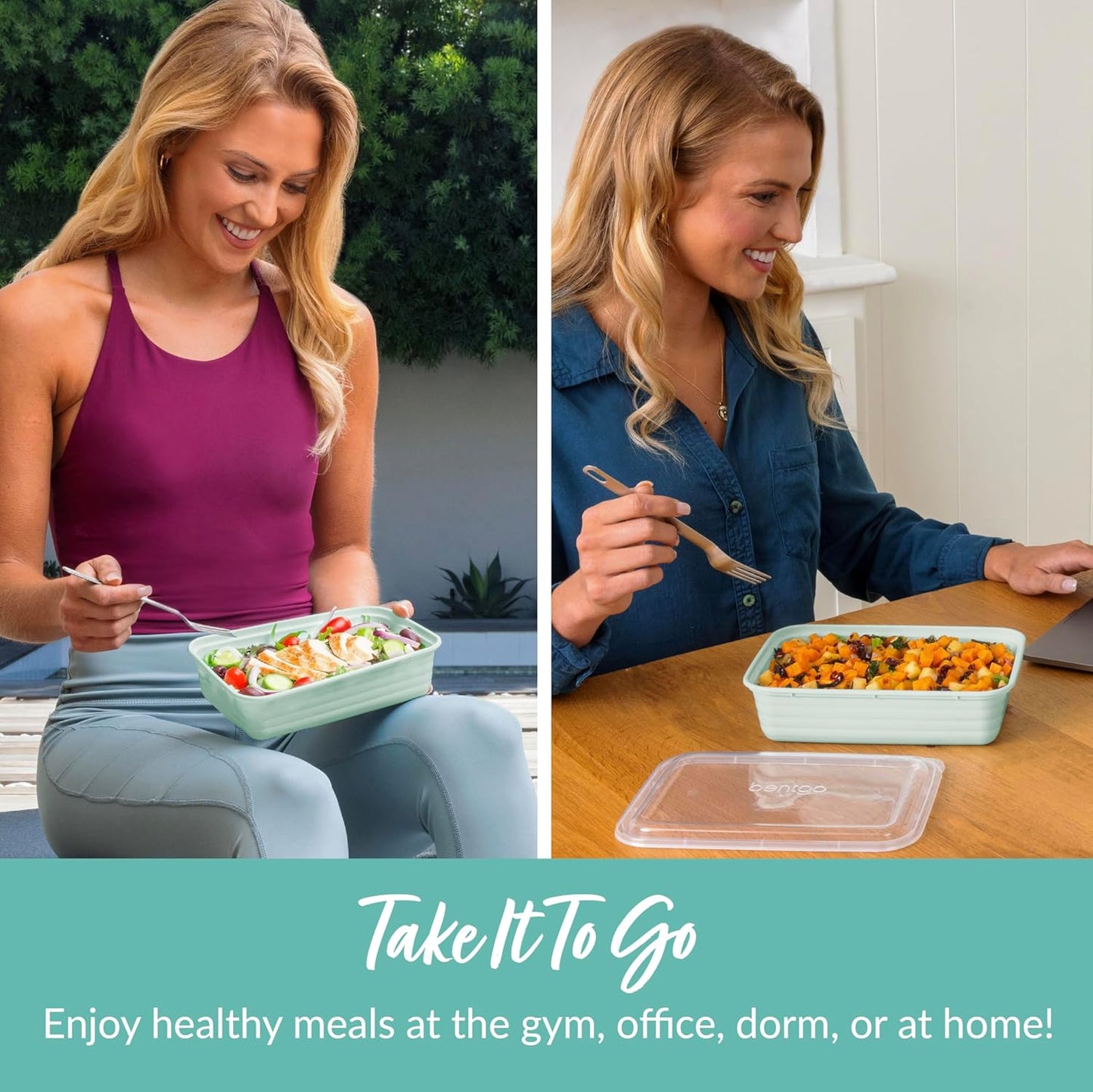 Bentgo Prep - 20-Piece 1-Compartment Reusable Meal Prep Containers with Lids, PFAS & BPA Free Materials, Durable, Microwave, Freezer, & Dishwasher Safe To Go Food Storage (Mint)