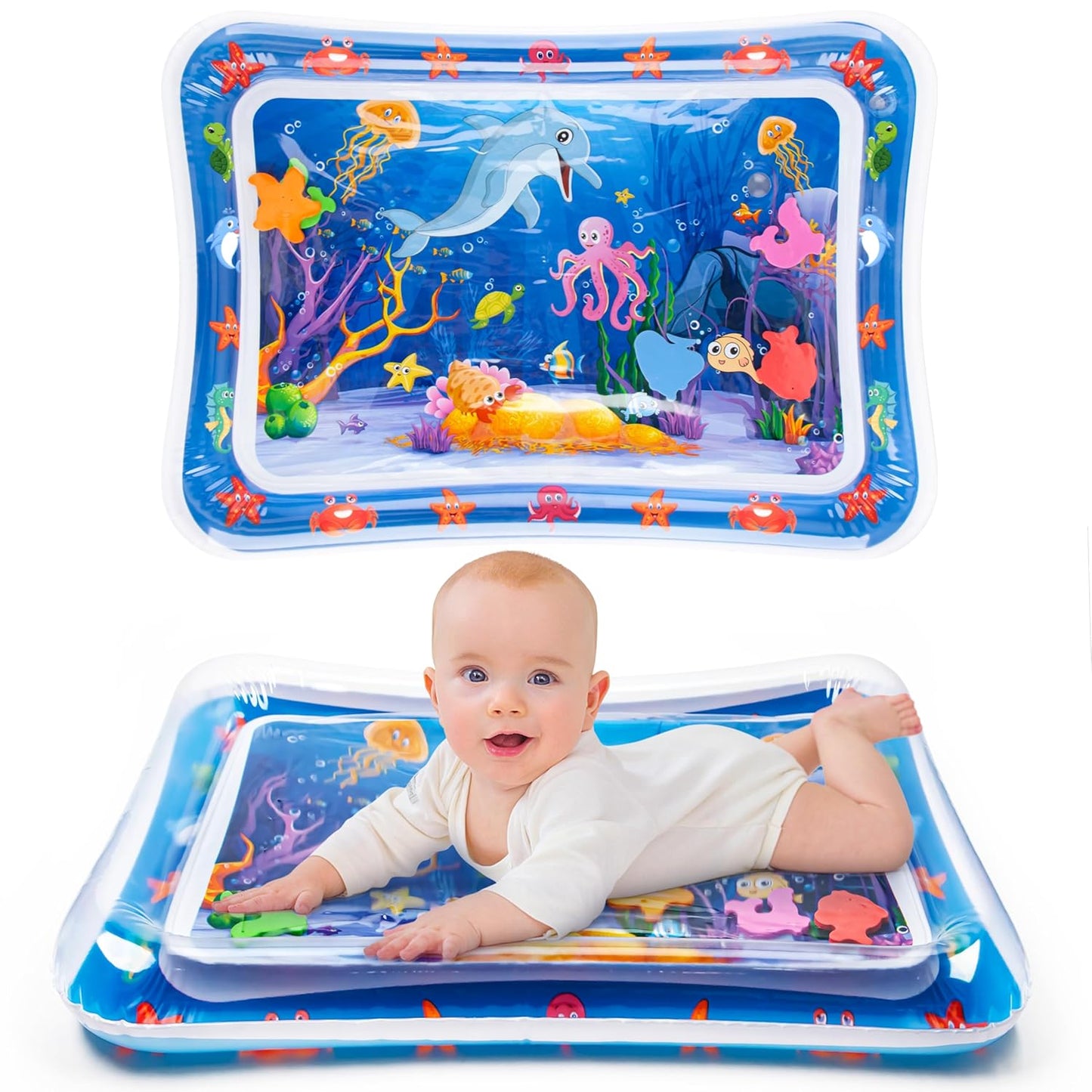 Tummy Time Water Mat for Babies | Inflatable Sensory Play Mat for Infants (3–12 Months), Baby Gift Idea