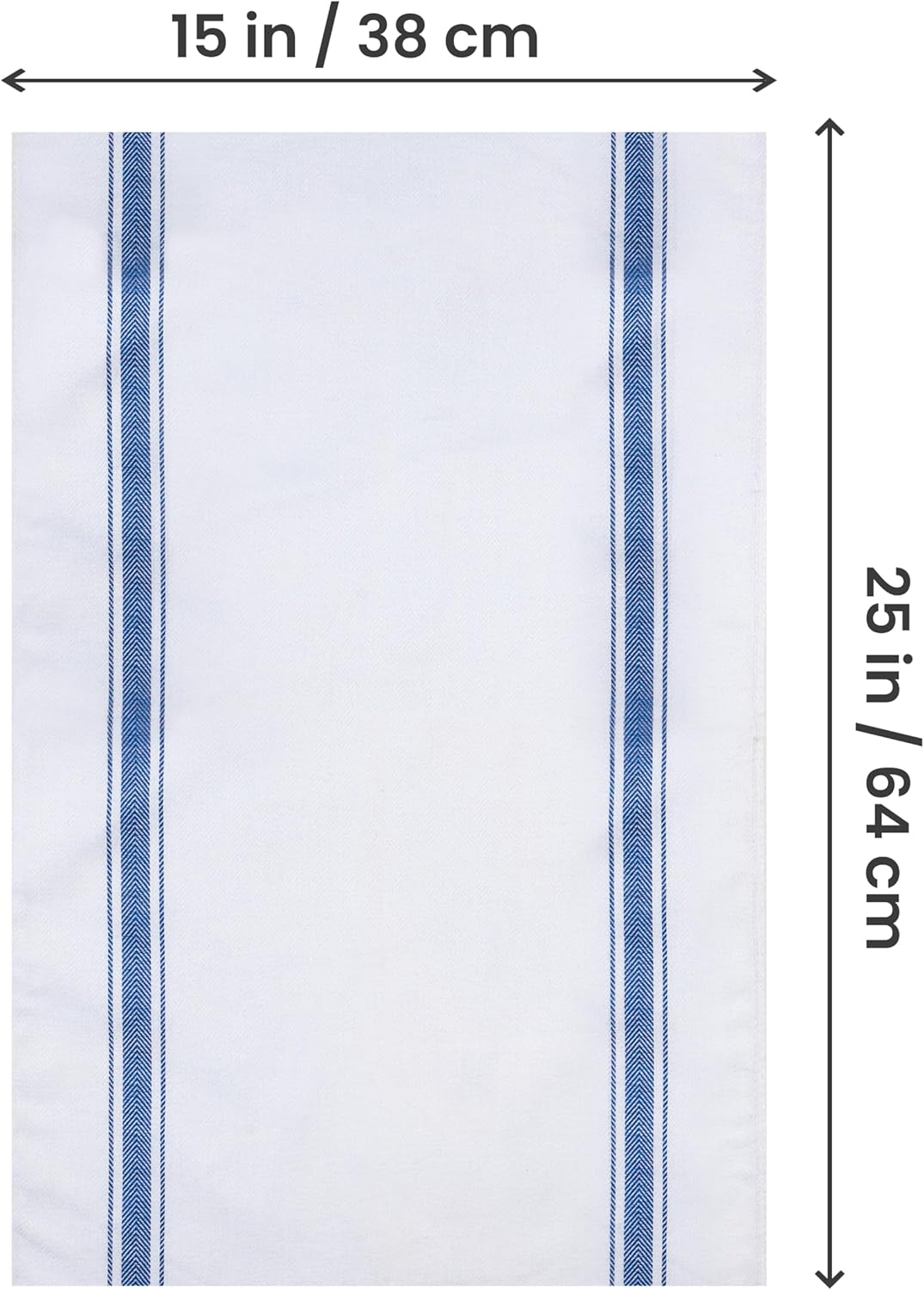 Utopia Towels Blue Dish Towels [12 Pack - 15 x 25 Inches] 100% Ring Spun Cotton Highly Absorbent & Reusable Cleaning Bar, Tea, Kitchen and Dishcloths Set - 200 GSM