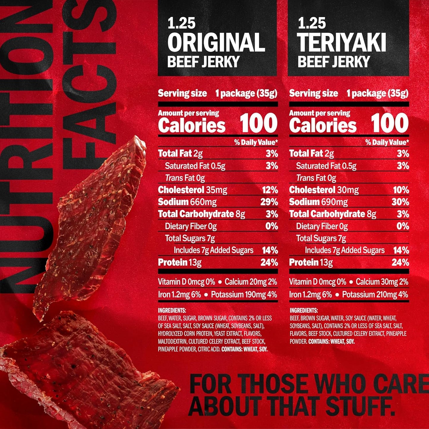 Jack Link's Beef Jerky Variety Pack with Original and Teriyaki Flavors, 9 Pack, 1.25 oz Bag, Ready to Eat Protein Snacks, 13g Protein per Serving