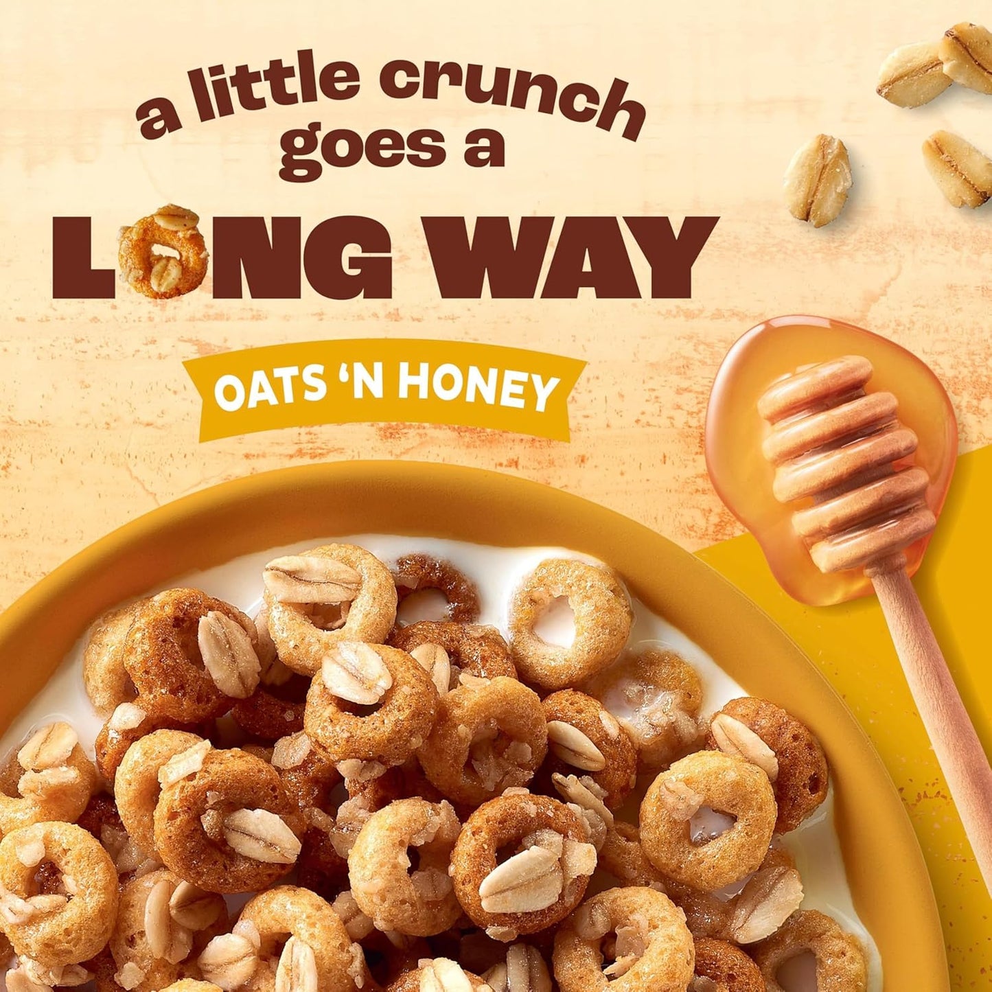 Cheerios Oat Crunch Oats 'N Honey Breakfast Cereal, Made with Whole Grain, Family Size, 24 oz