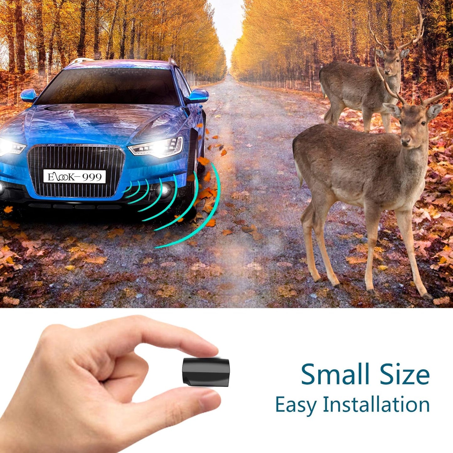 Elook Deer Warning Whistles Device for Car, Save Deer Whistle with Upgraded Acrylic Double-Sided Tape, Mini Size, 2 Pack (Patent Registered)