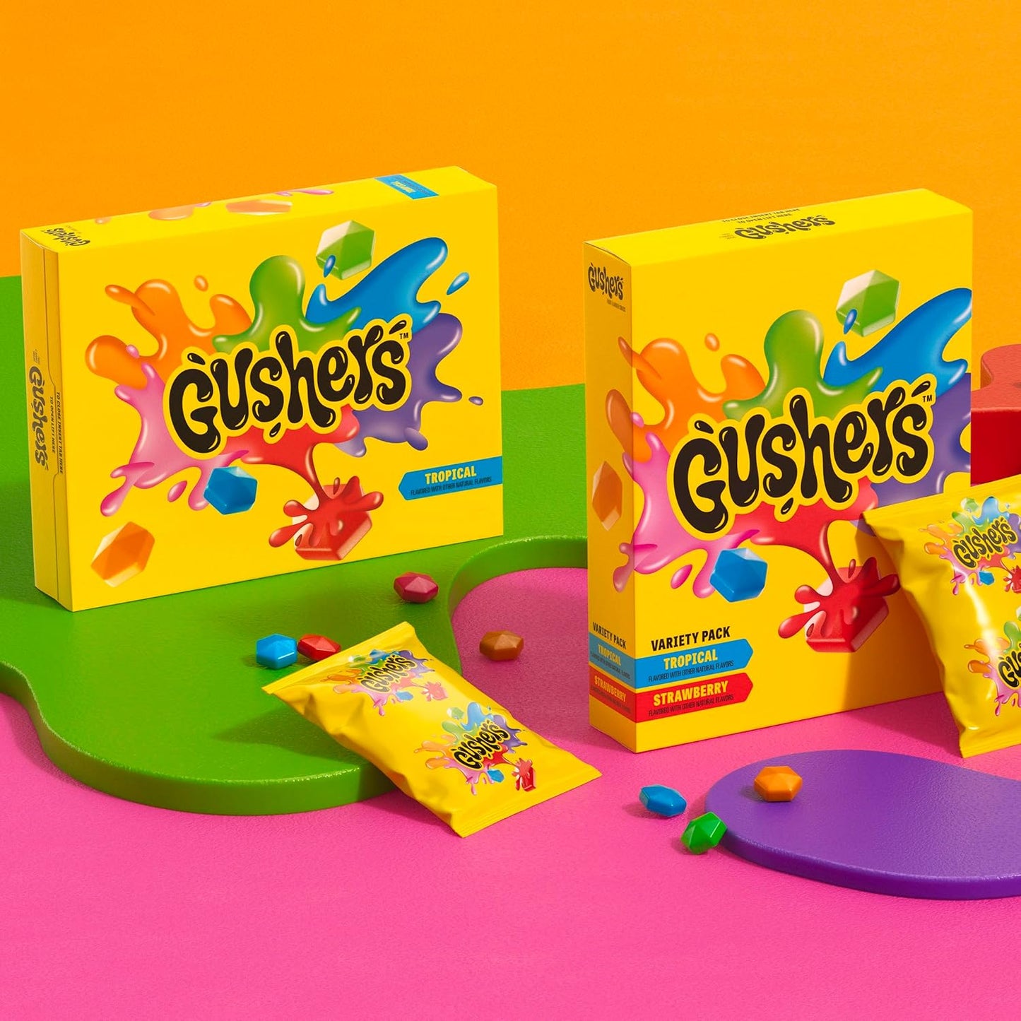 Gushers Gluten-Free Fruit Flavored Snacks Variety Pack, 20ct, 16oz, Strawberry and Tropical Flavors