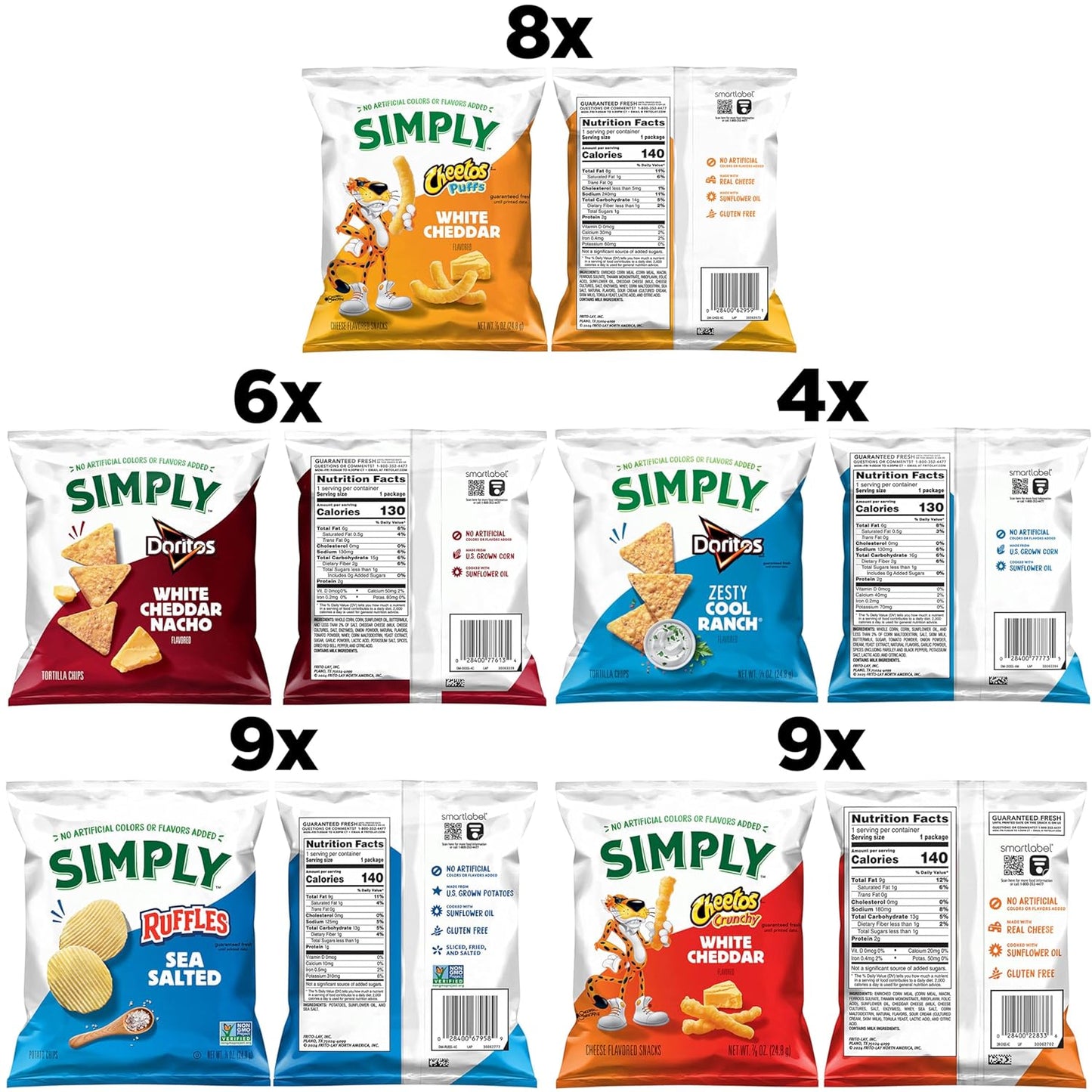 Simply Snacks Variety Pack, 0.875 Oz, 36 Count, Packaging May Vary
